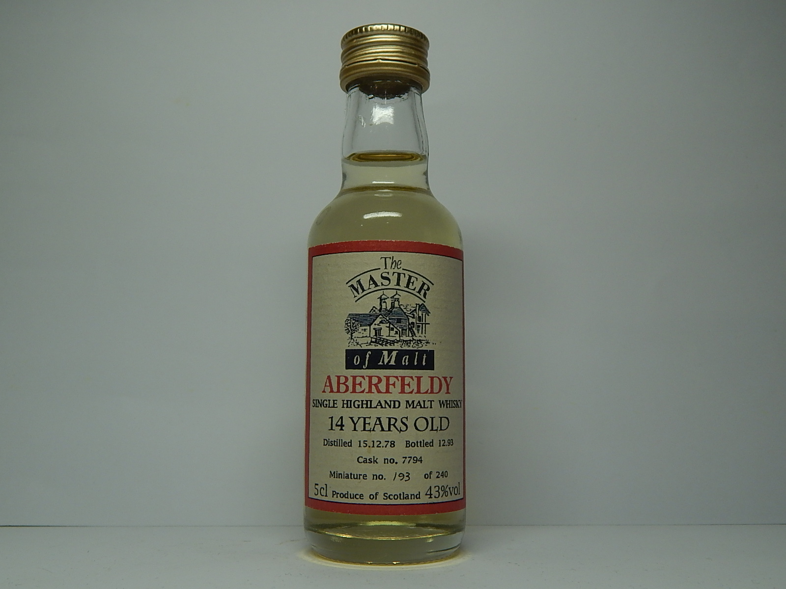 SHMW 14yo 1978-1993 "Master of Malt" 5cl 43%vol