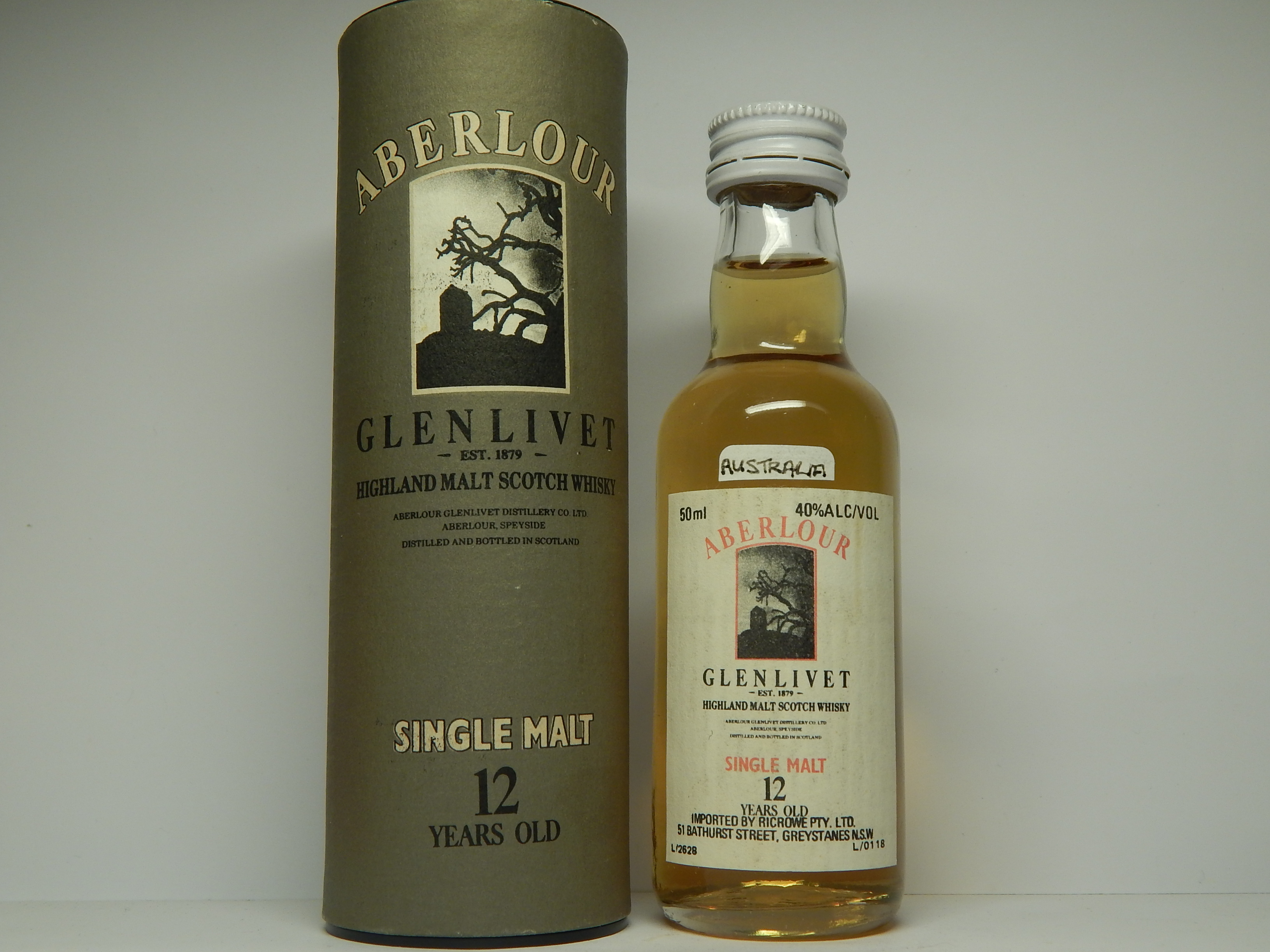 Glenlivet HMSW SM 12yo 50ml 40%ALC/VOL "Australia"