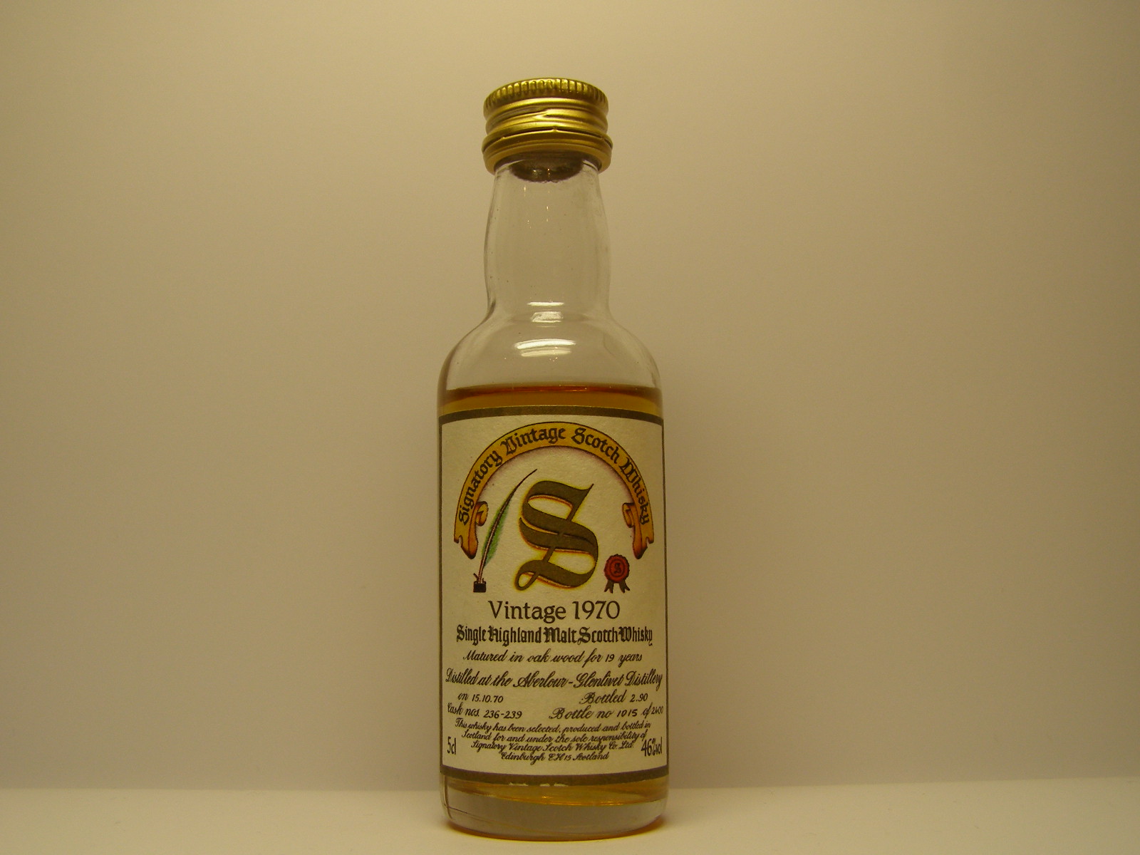 SHMSW 19yo 1970-1990 "Signatory" 5cl 46%vol