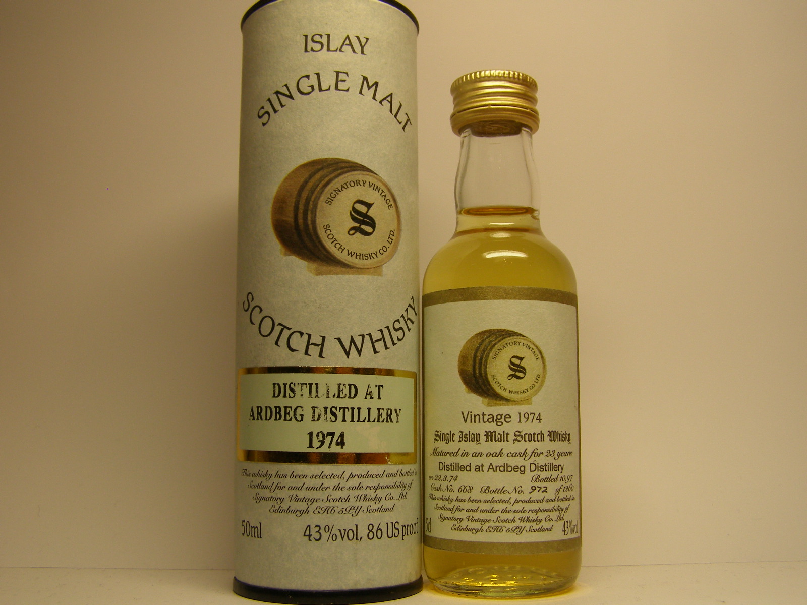 SIMSW 23yo 1974-1997 "Signatory" 5cl 43%vol