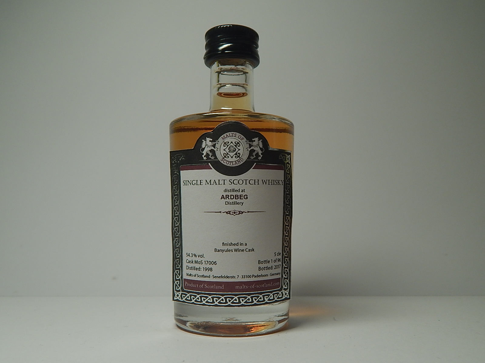 Banyules Wine Cask SMSW 19yo 1998-2017 "Malts of Scotland" 5cle 54,3%vol.