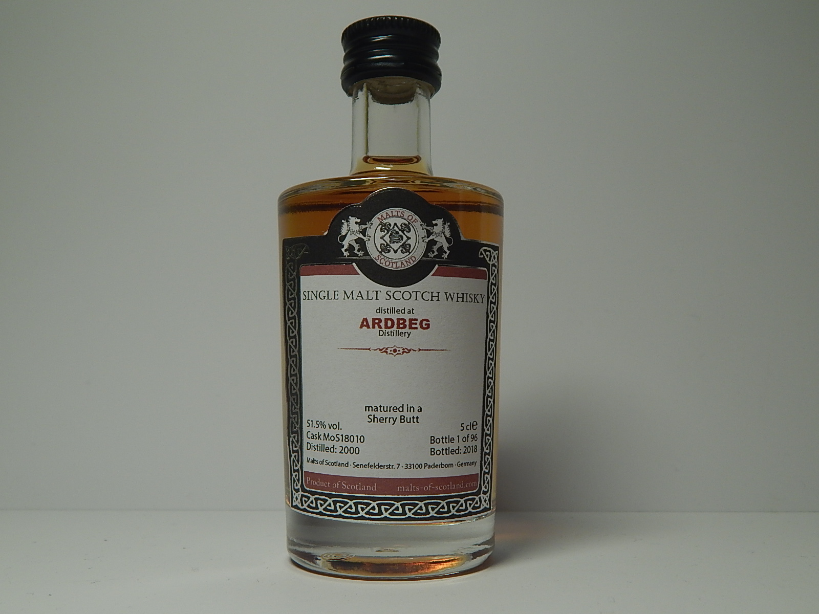 SMSW Sherry Butt 18yo 2000-2018 "Malts of Scotland" 5cle 51,5%vol.