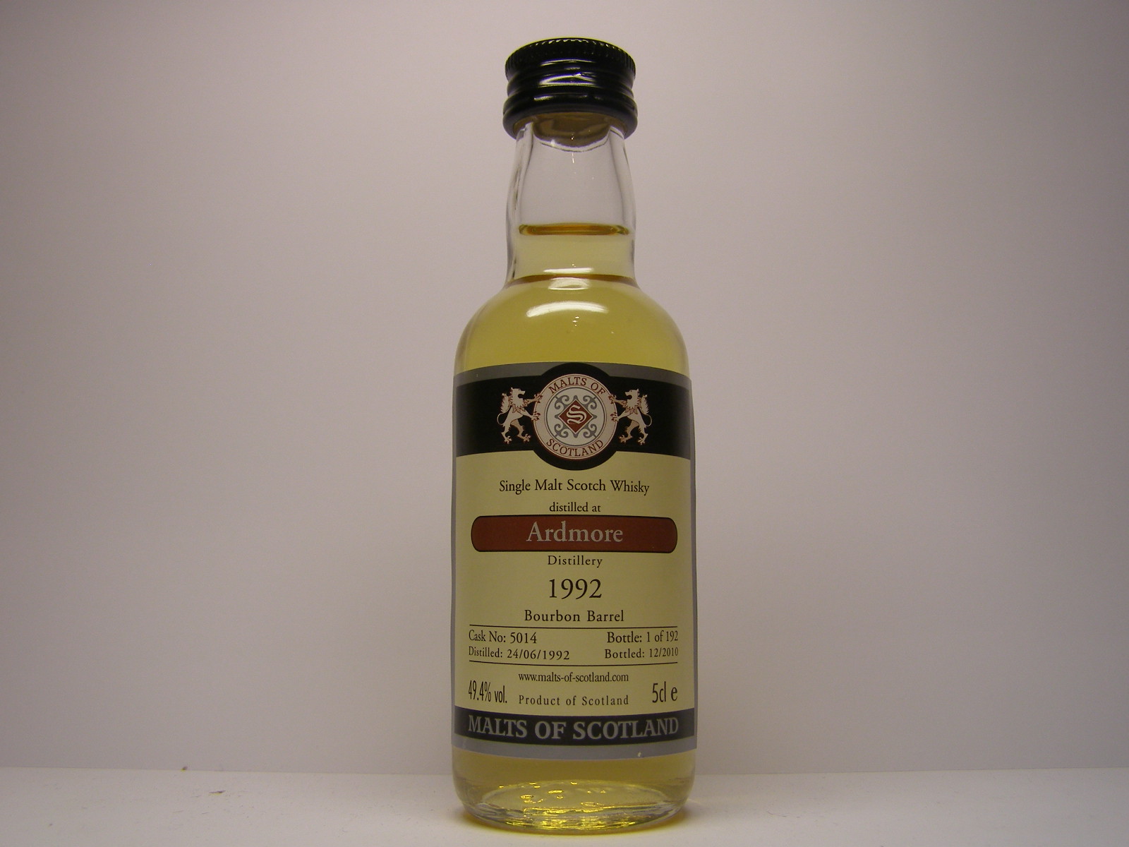 SMSW 18yo 1992-2010 "Malts of Scotland" 5cle 49,4%vol. 