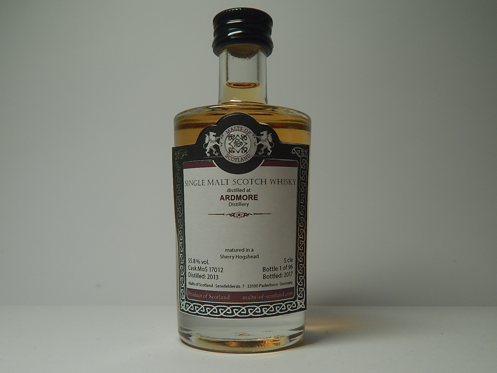 Sherry Hogshead SMSW 4yo 2013-2017 "Malts of Scotland" 5cle 55,8%vol.