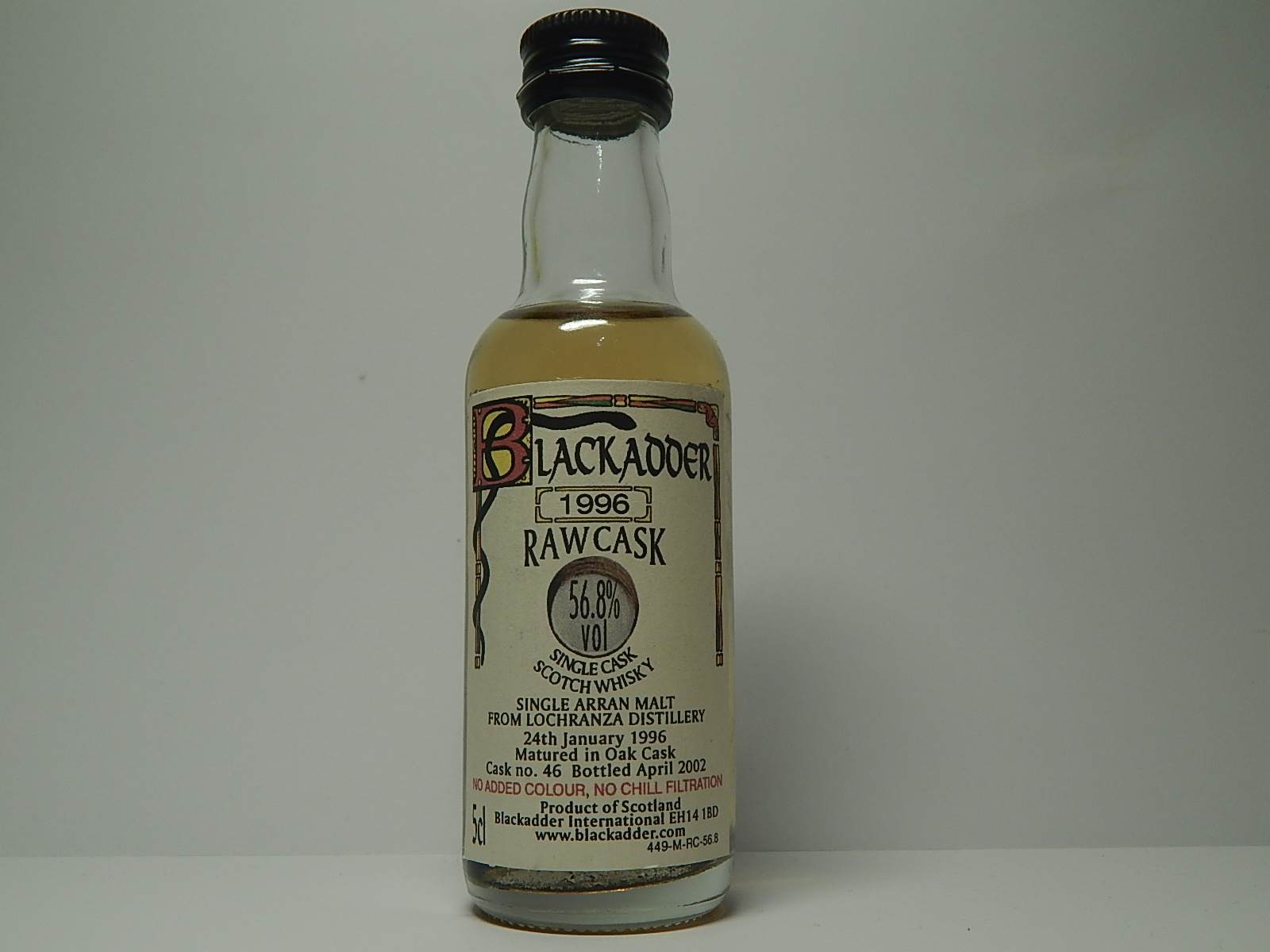 Oak Cask SCSW SAM 6yo 1996-2002 " Blackadder" 5cl 56,8%vol