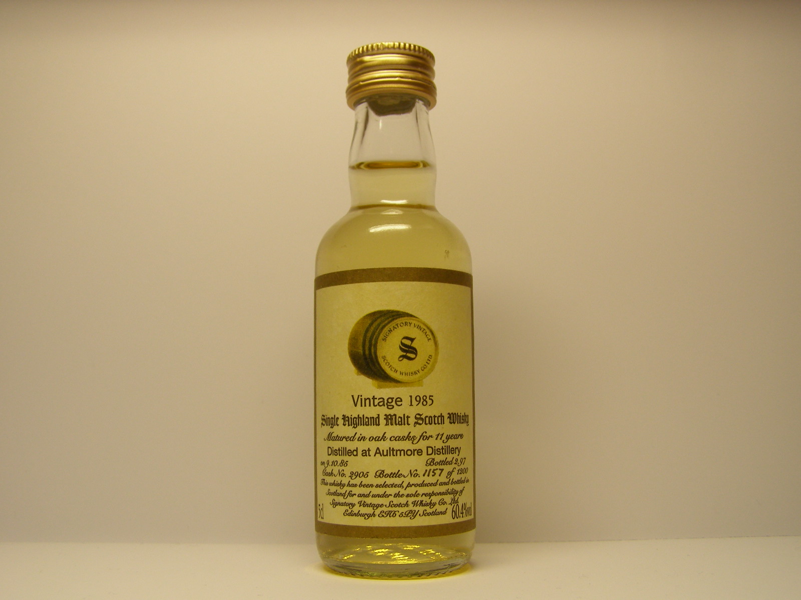 SHMSW 11yo 1985-1997 "Signatory" 5cl 60,4%vol