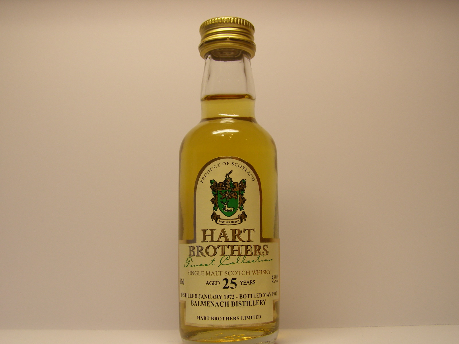 SMSW 25yo 1972-1997 "Hart Brothers" 50ml 43%Alc/Vol.