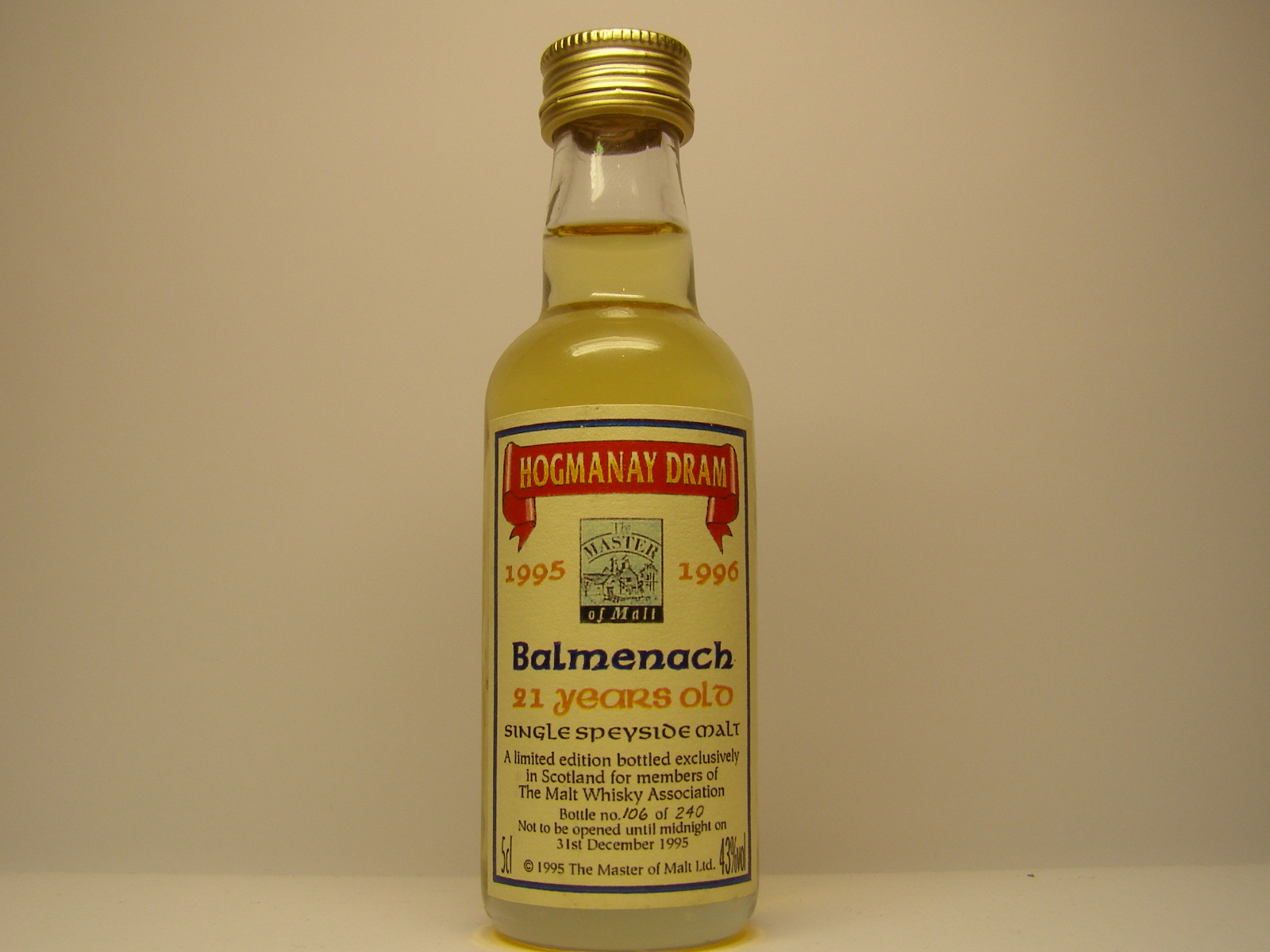 HOGMANAY DRAM SSM 21yo "Master of Malt" 5cl 43%vol