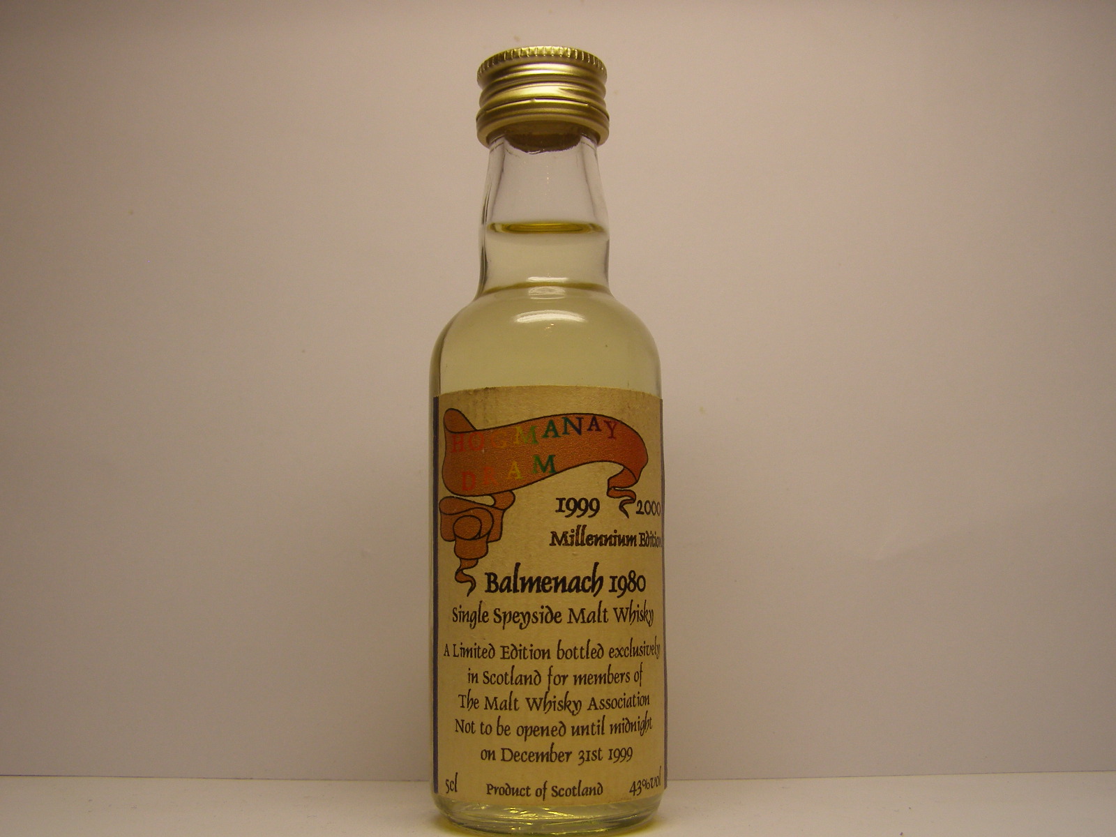 HOGMANAY DRAM SSMW 19yo 1980-1999 5cl 43%vol