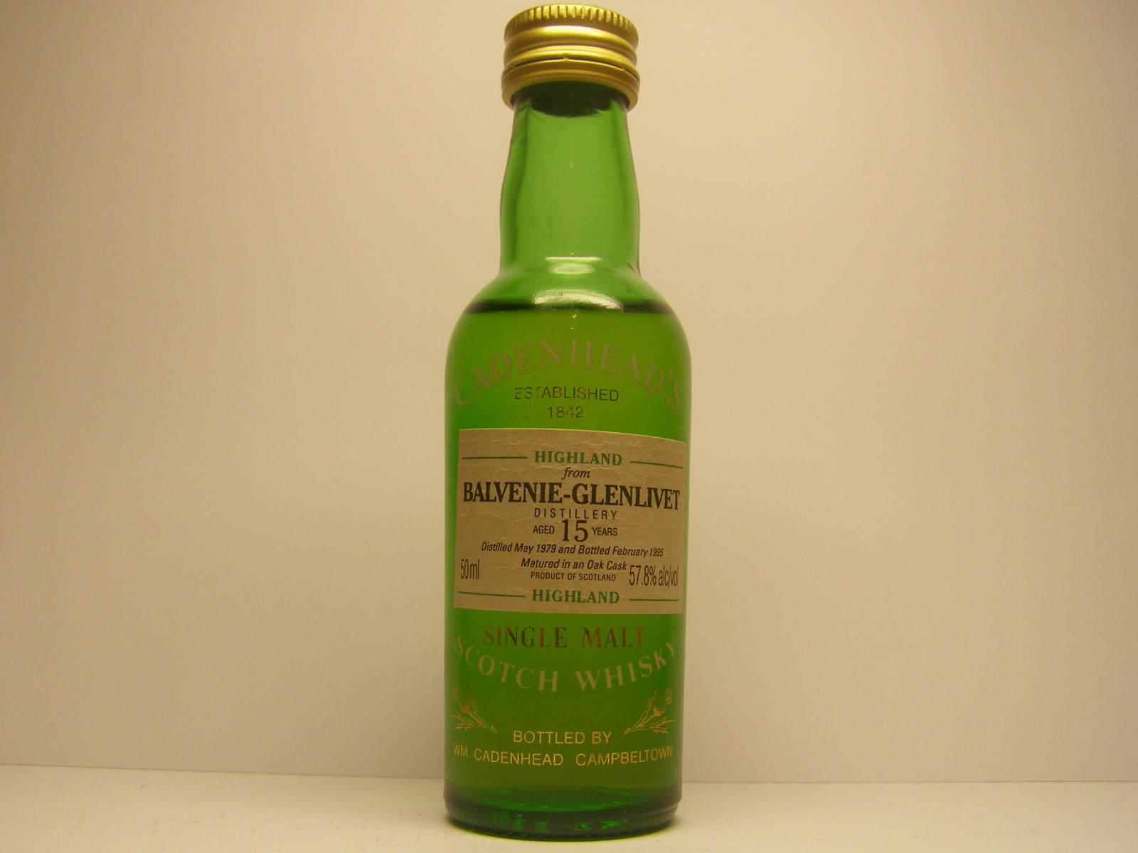 SHMSW 15yo 1979-1995 "Cadenhead´s" 50ml 57,8%alc/vol