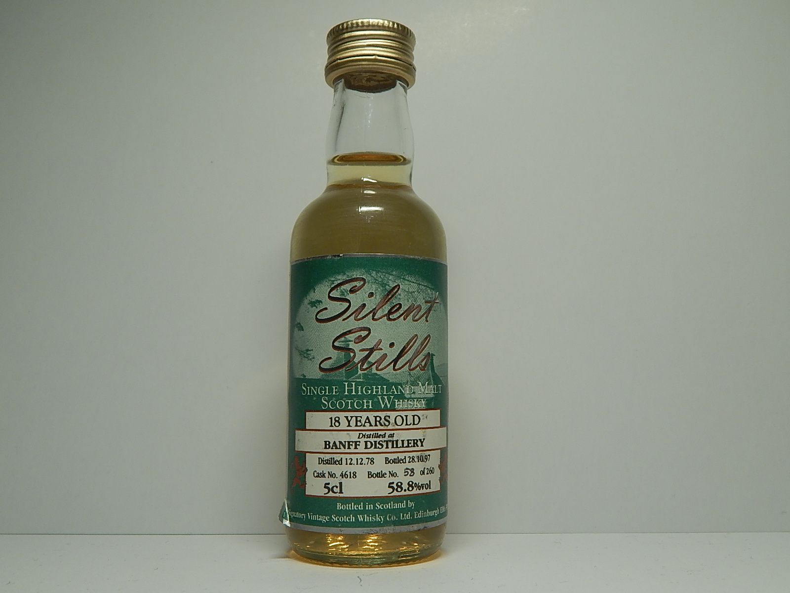 SHMSW 18yo 1978-1997 " Signatory Silent Stills " 5cl 58,8%vol 58/260