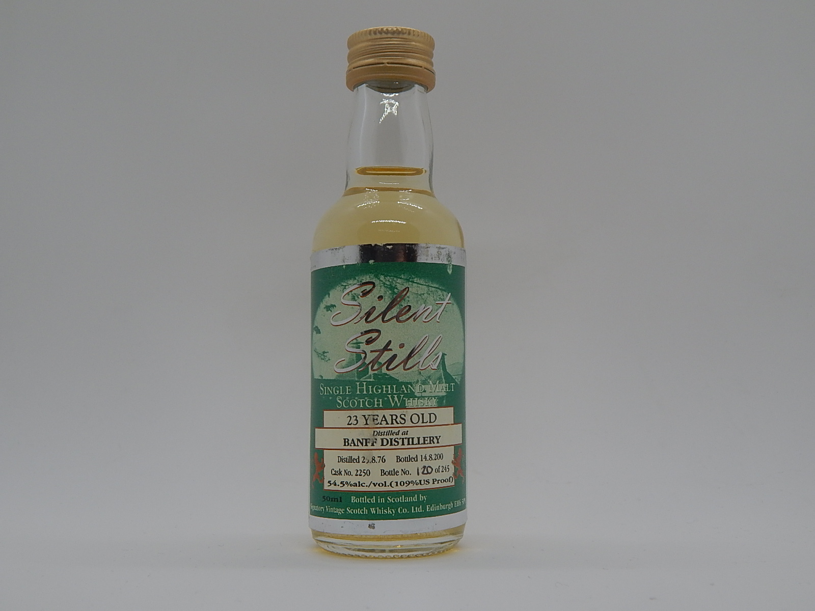 SHMSW 23yo 1976-2000 " Signatory Silent Stills " 5cl 54,5%alc./vol. 109´US Proof 120/245