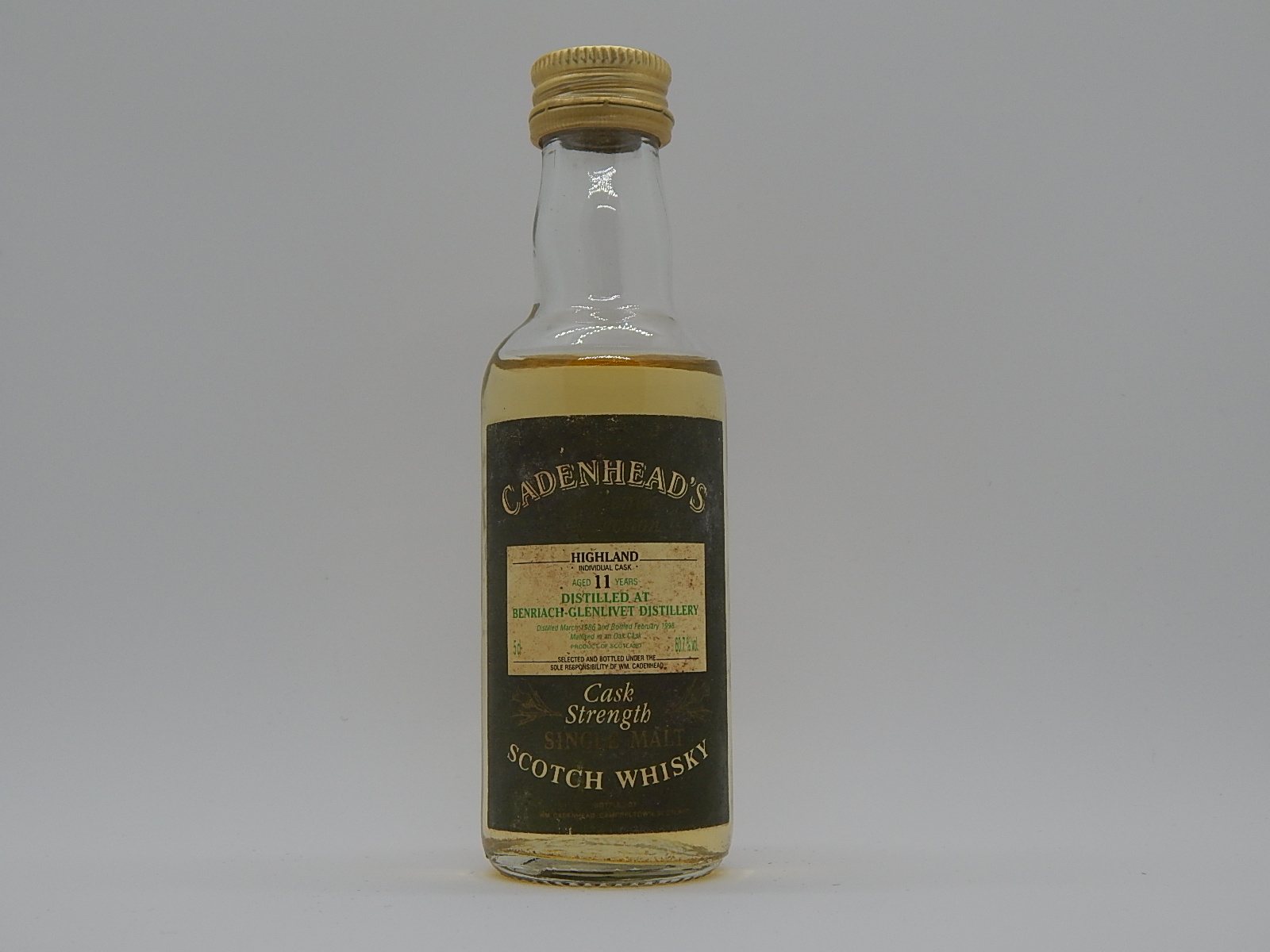 GLENLIVET HSMSW 11yo 1986-1998 "Cadenhead´s" 5cl 60,7%vol.