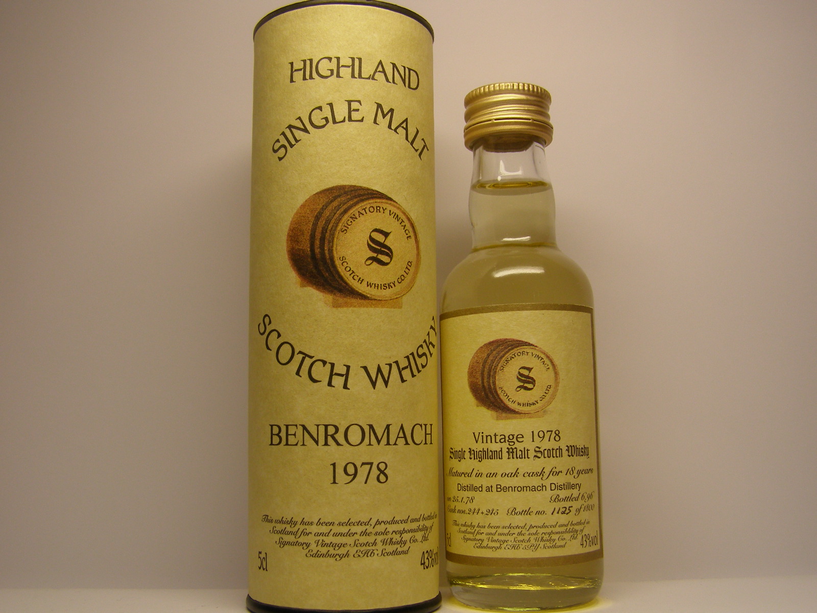 SHMSW 18yo 1978-1996 "Signatory" 5cl 43%vol