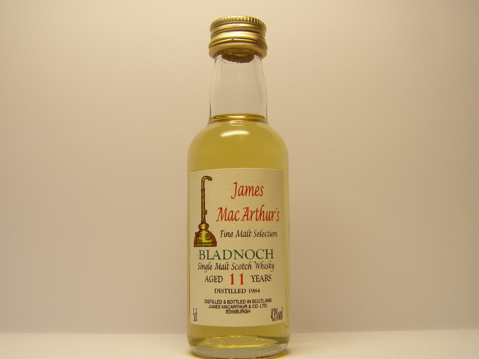 SMSW 11yo 1984 "James MacArthur´s" 5cl 43%vol