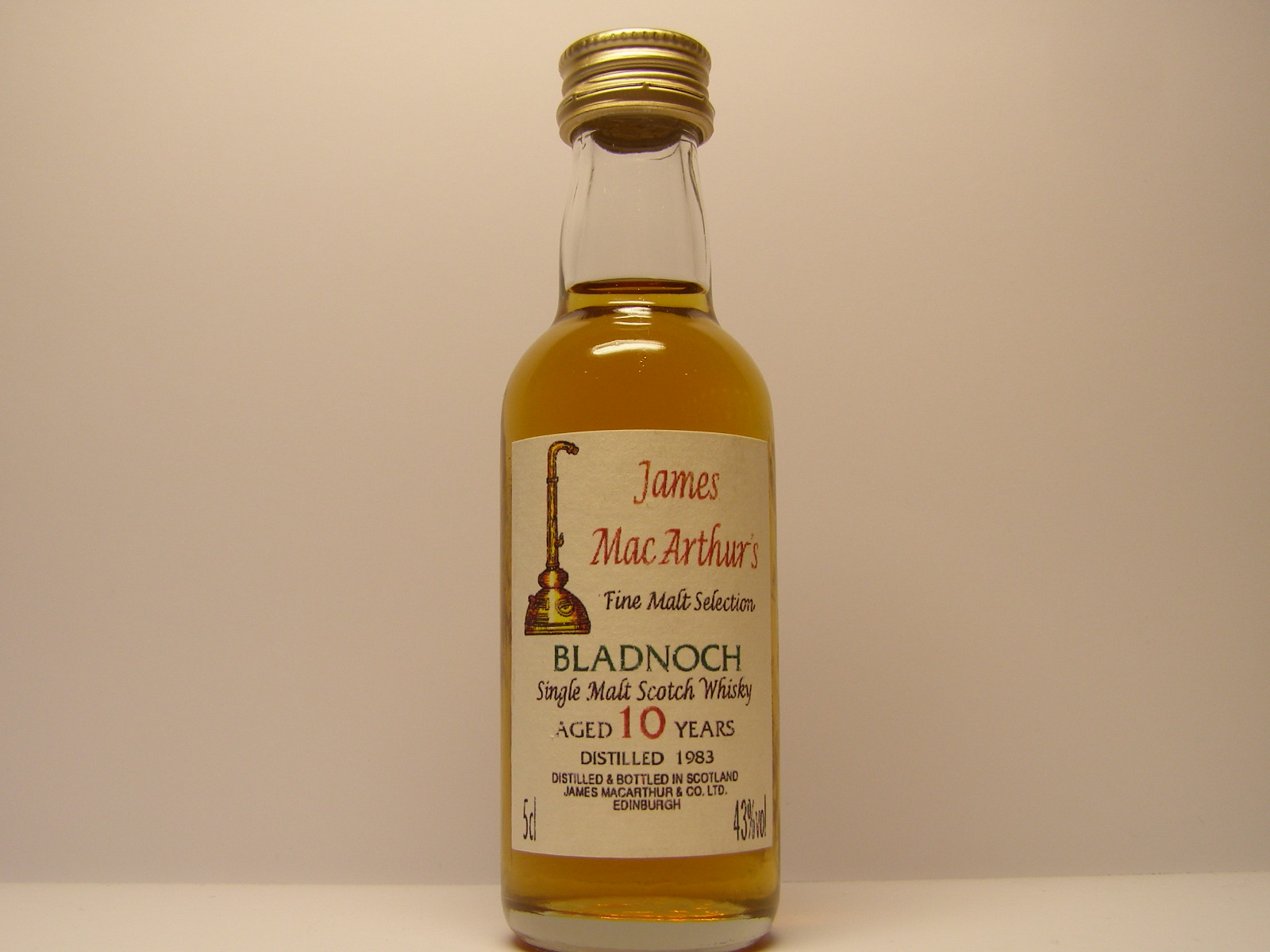 SMSW 10yo 1983 "James MacArthur´s" 5cl 43%vol