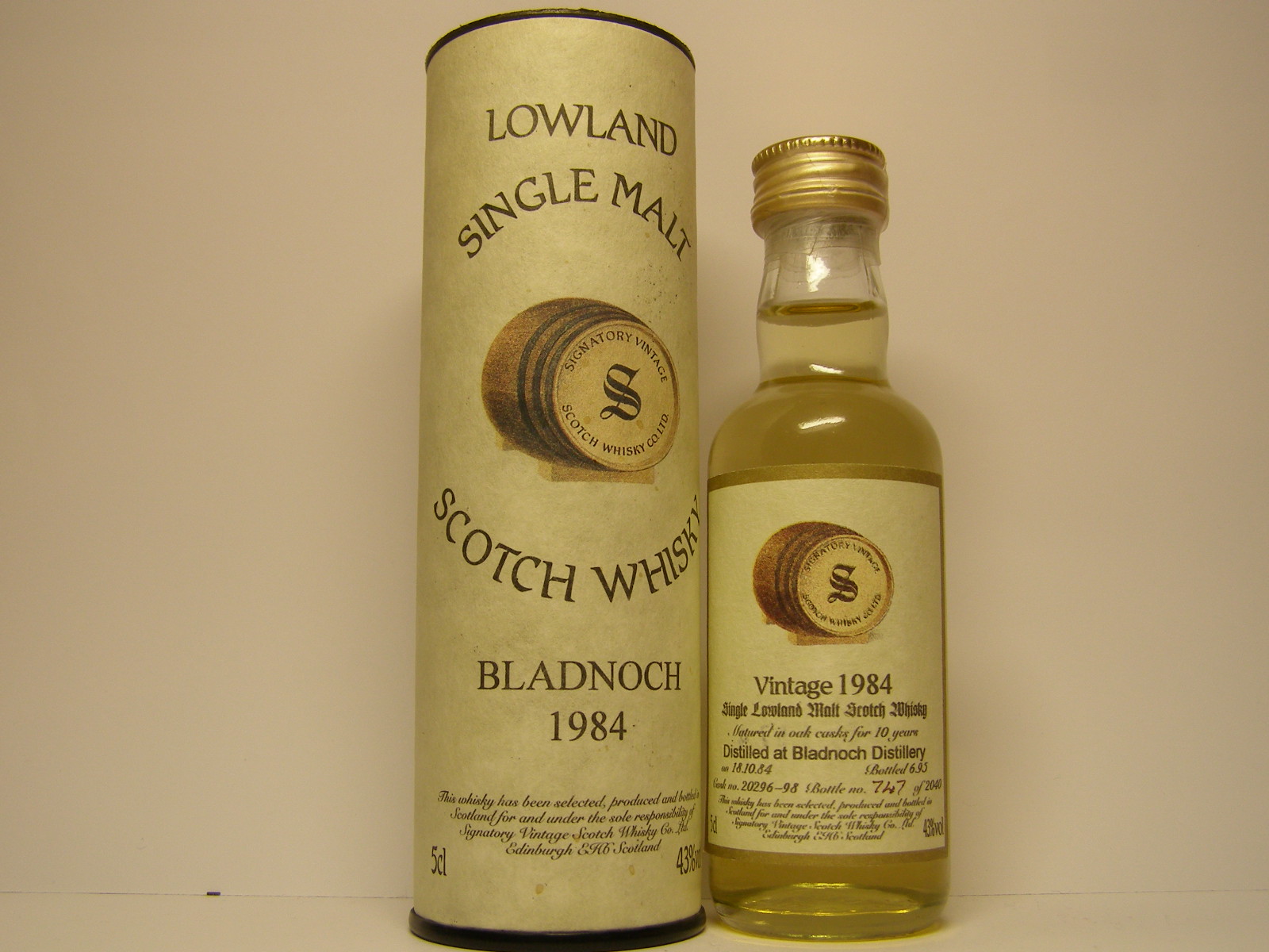 SLMSW 10yo 1984-1995 "Signatory" 5cl 43%vol