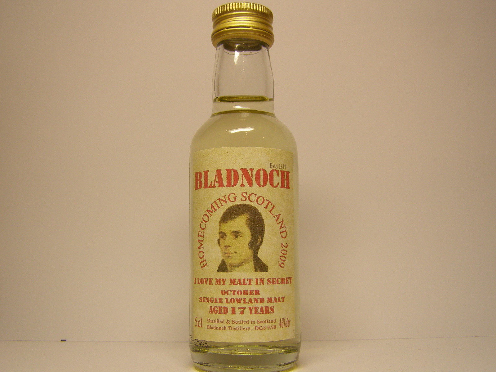 HOMEC. SCOTLAND 2009 OCTOBER SLM 17yo 5cl 46%abv 