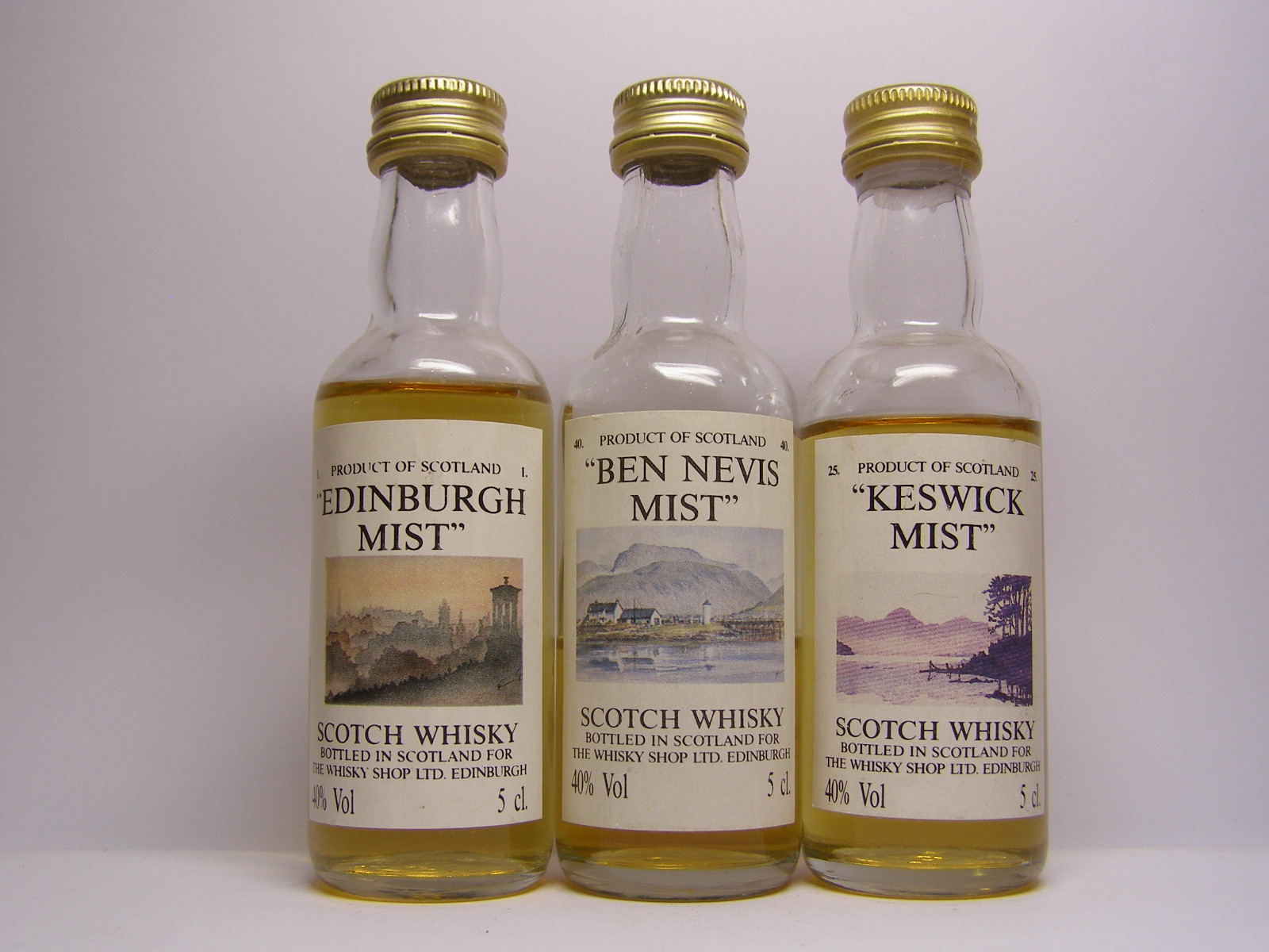 1.EDINBURGH MIST , 40.BEN NEVIS MIST , 25.KESWICK MIST