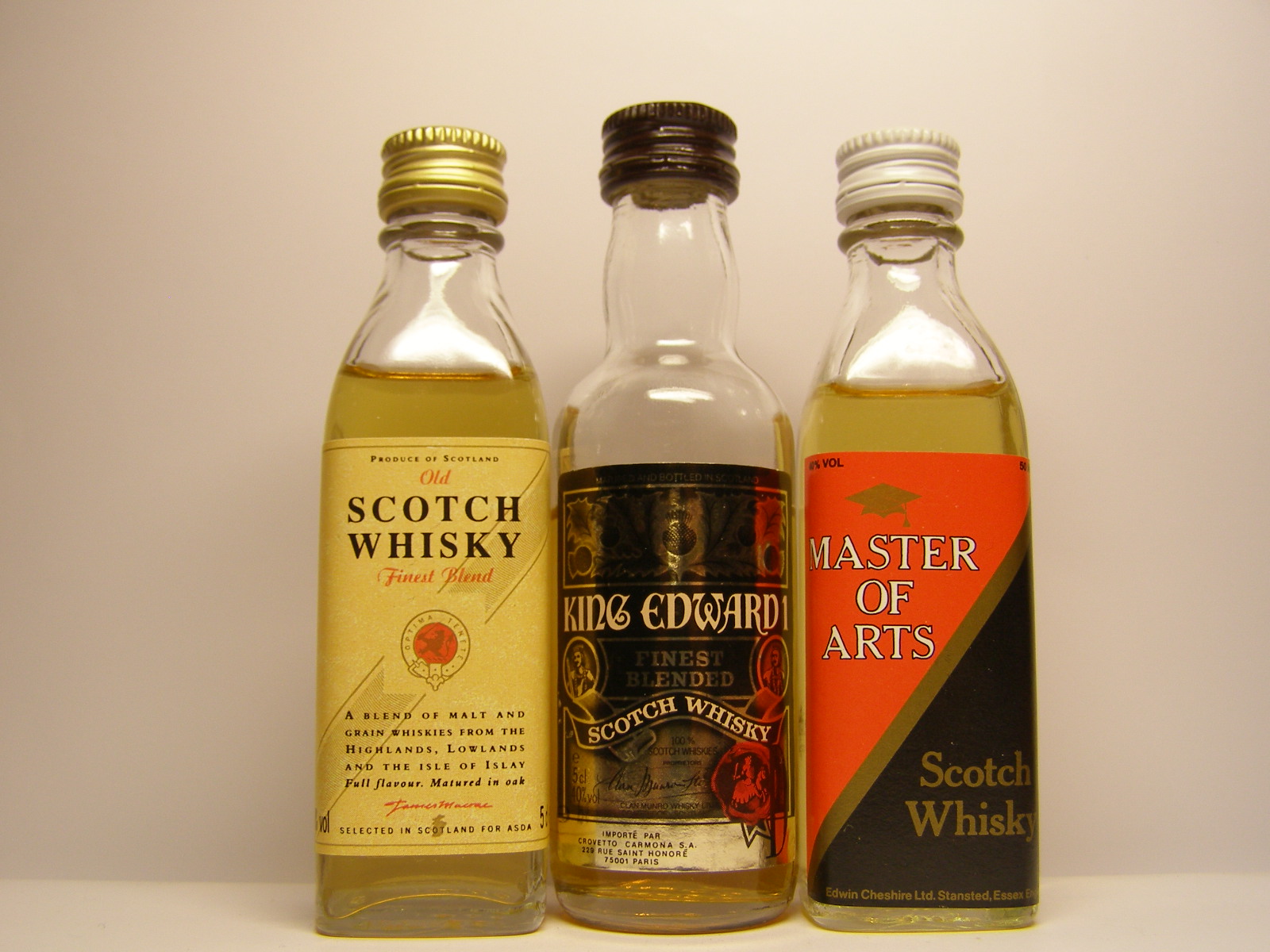 SCOTCH WHISKY , KING EDWARD I. , MASTER OF ARTS