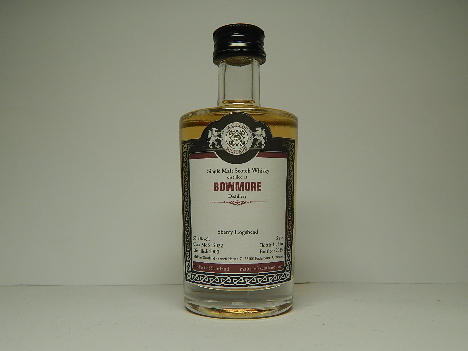 SMSW Sherry Hogshead 15yo 2000-2015 "Malts of Scotland" 5cle 55,2%vol.