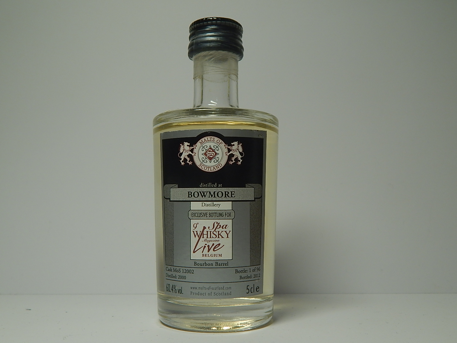 WHISKY LIVE SMSW Bourbon Barrel 12yo 2000-2012 "Malts of Scotland" 5cle 60,4%vol.