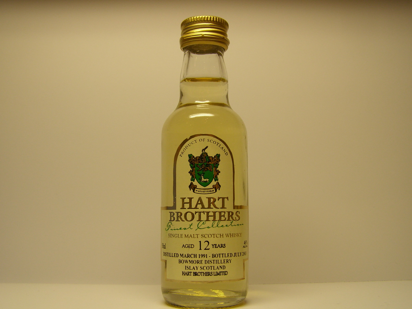 SMSW 12yo 1991-2003 "Hart Brothers" 50ml 46%Alc/Vol