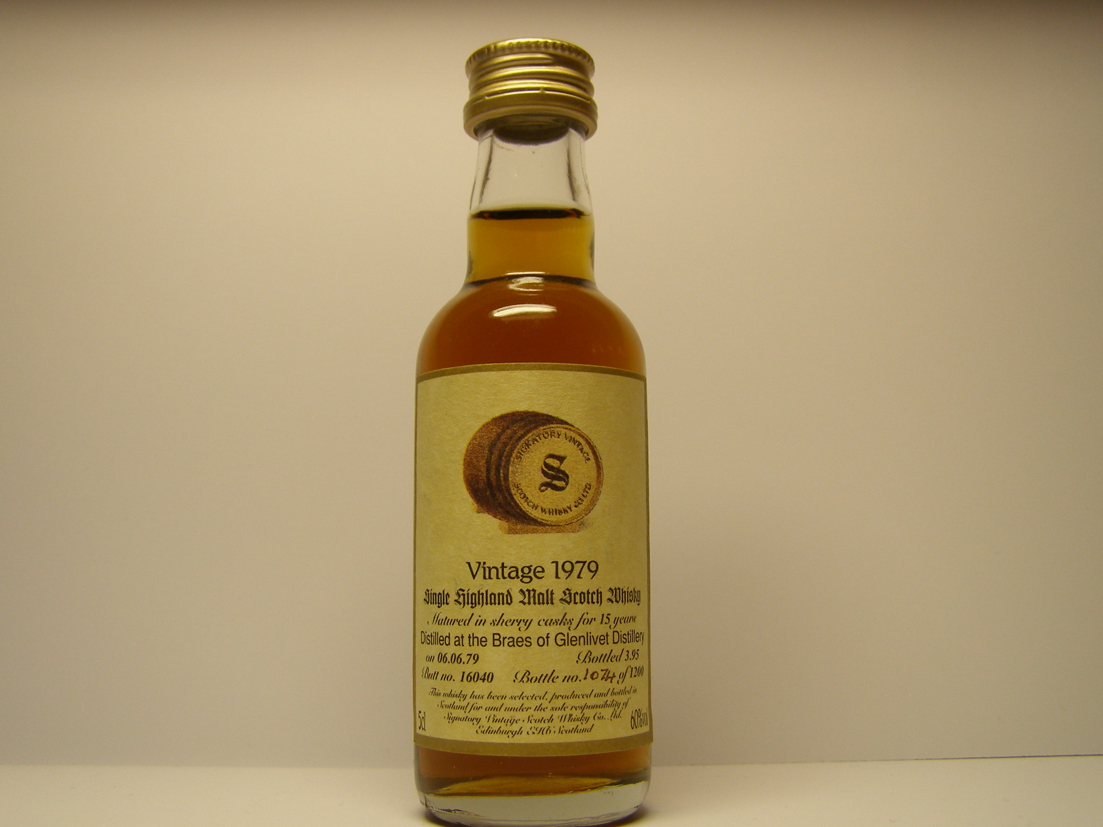 SHMSW 15yo 1979-1995 "Signatory" 5cl 60%vol