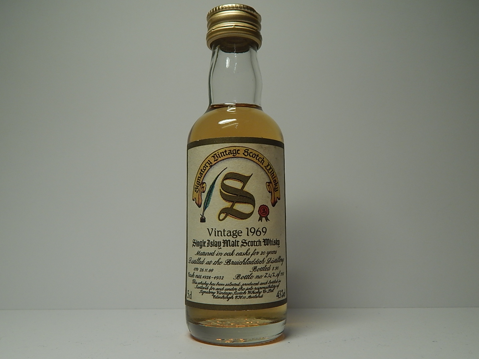 SIMSW 20yo 1969-1990 "Signatory" 5cl 43%vol