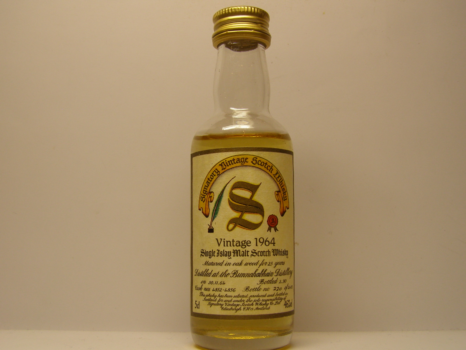 SIMSW 25yo 1964-1990 "Signatory" 5cl 46%vol