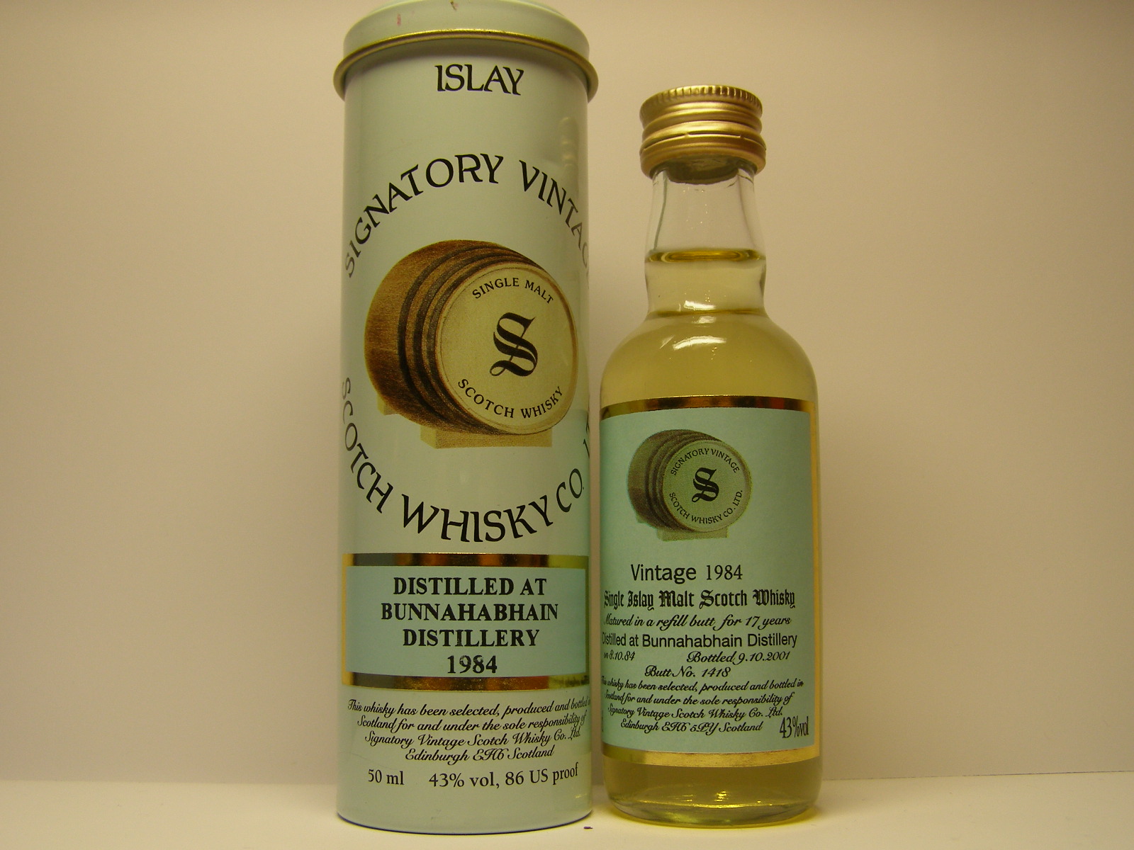 SIMSW 17yo 1984-2001 "Signatory" 5cl 43%vol