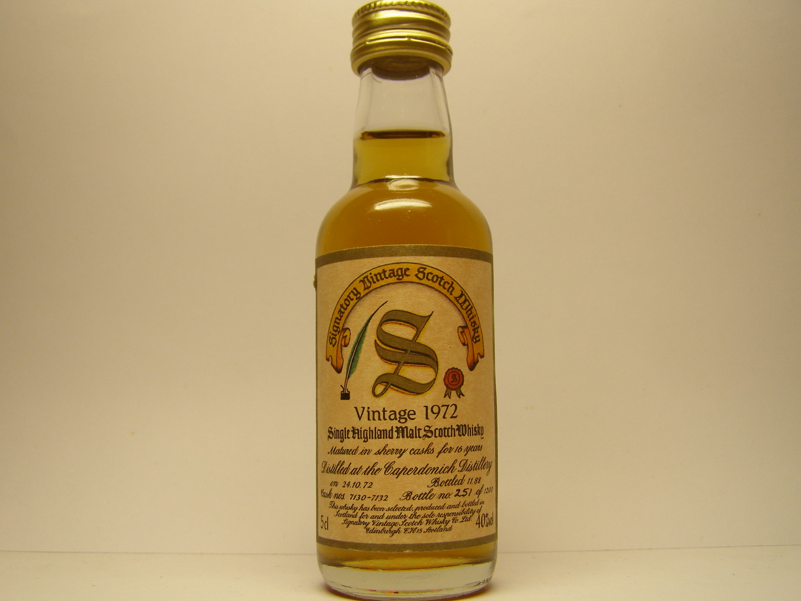 SHMSW 16yo 1972-1988 "Signatory" 5cl 40%vol