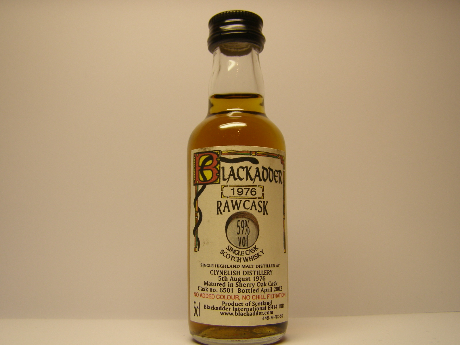 SCSW SHM 1976-2002 "Blackadder" 5cl 59%vol