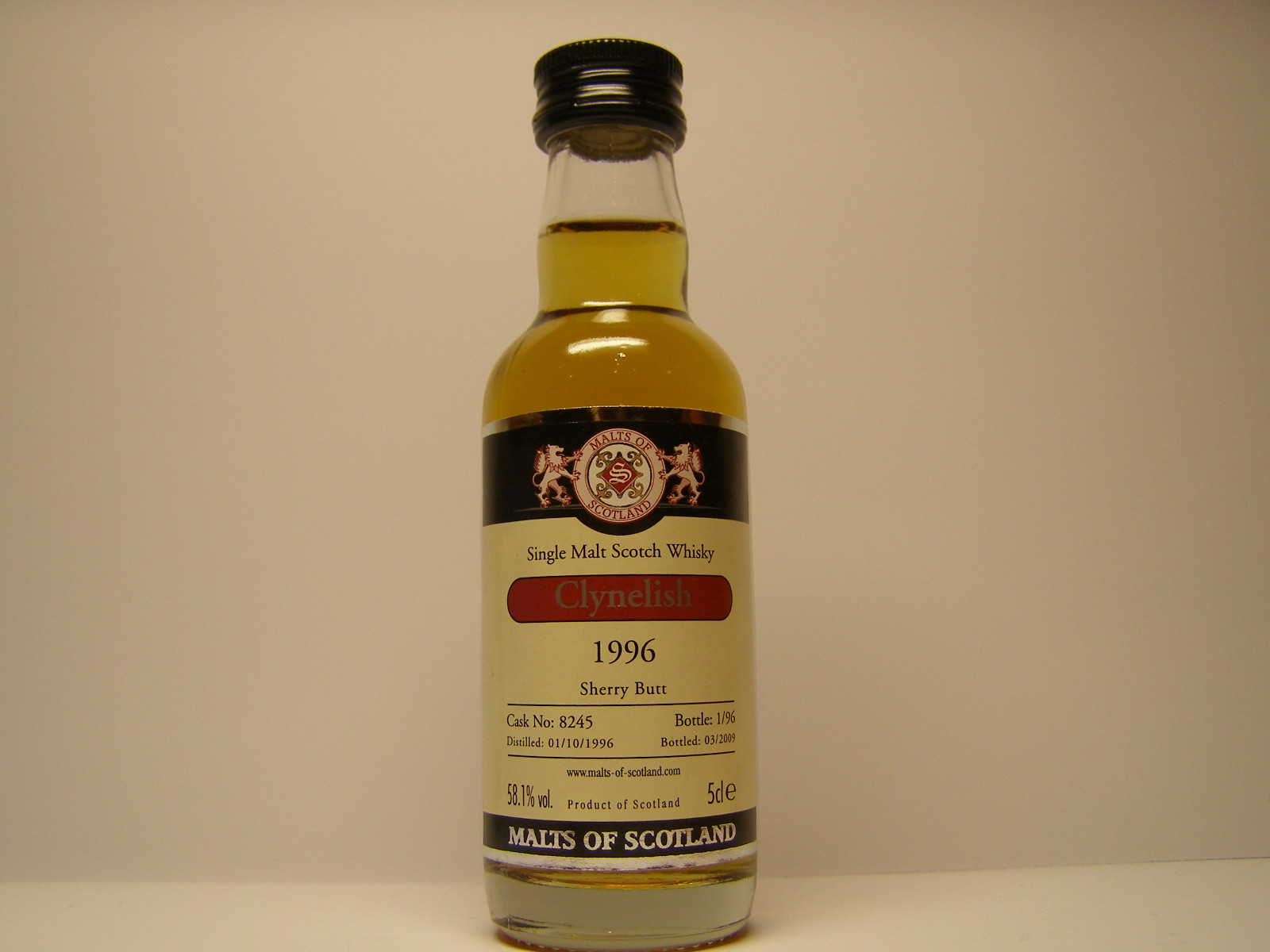 SMSW 1996-2009 "Malts of Scotland" 5cle 58,1%vol.