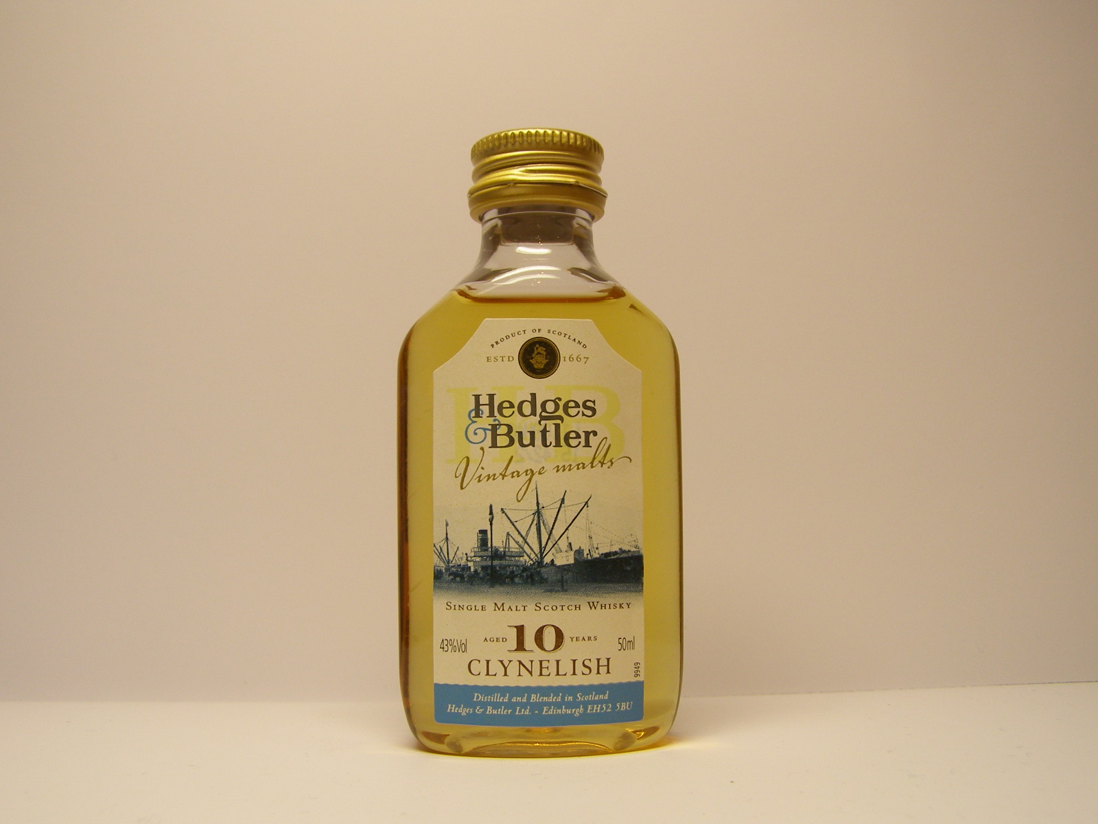 Hedges Butler SMSW 10yo 50ml 43%Vol