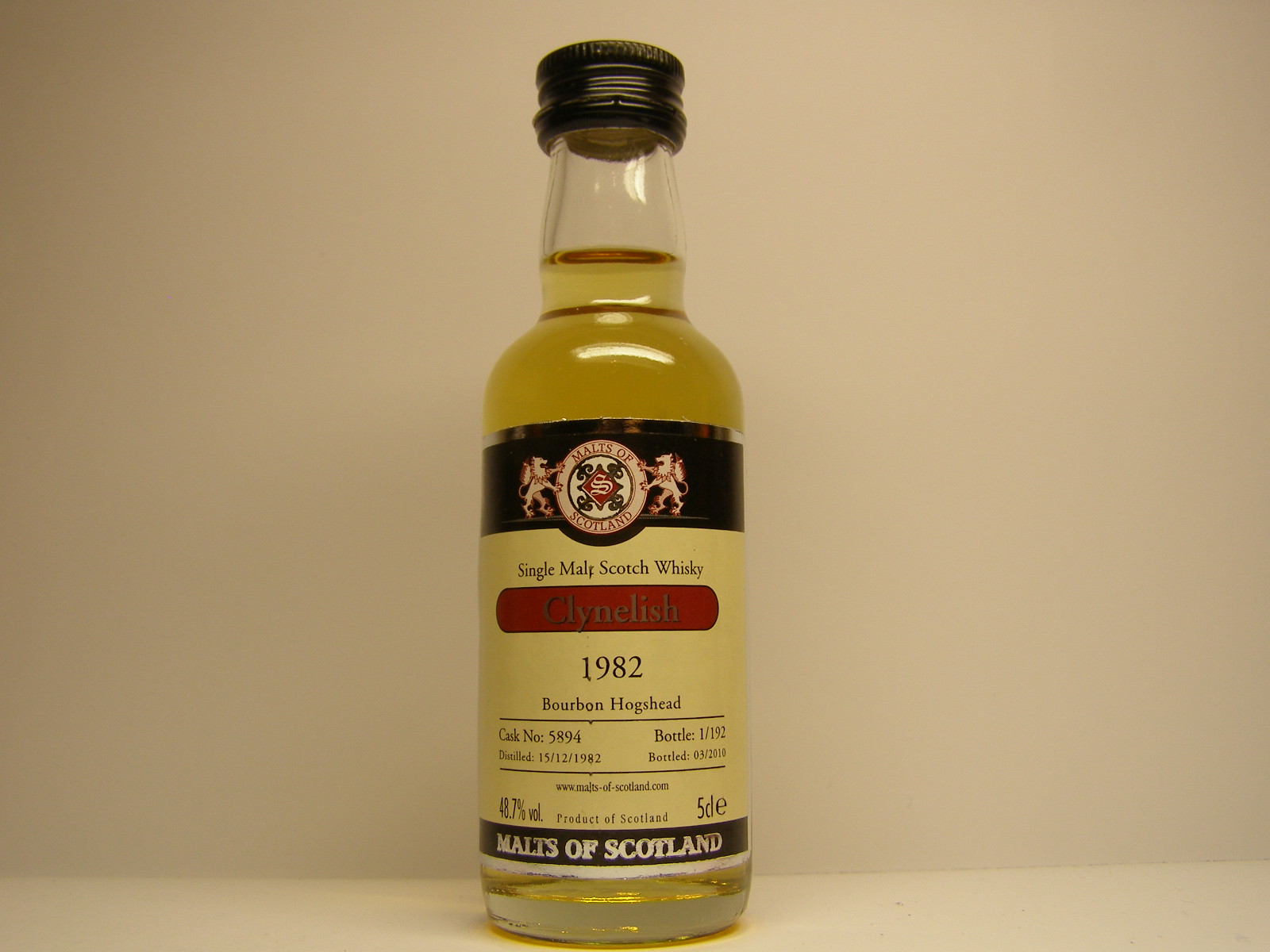 SMSW 1982-2010 "Malts of Scotland" 5cle 48,7%vol. 