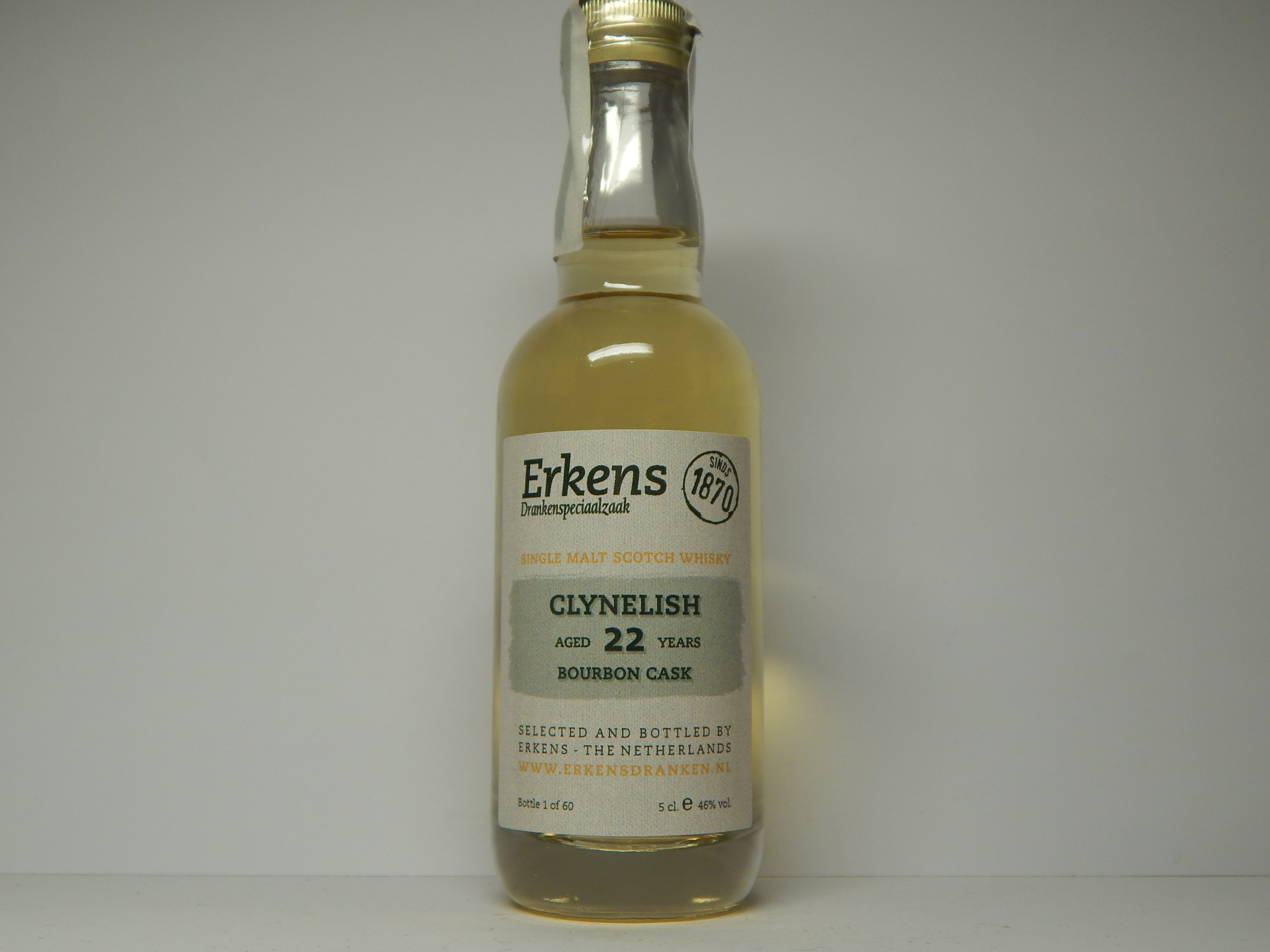 SMSW Bourbon Cask 22yo "Erkens whisky" 5cle 46%vol.