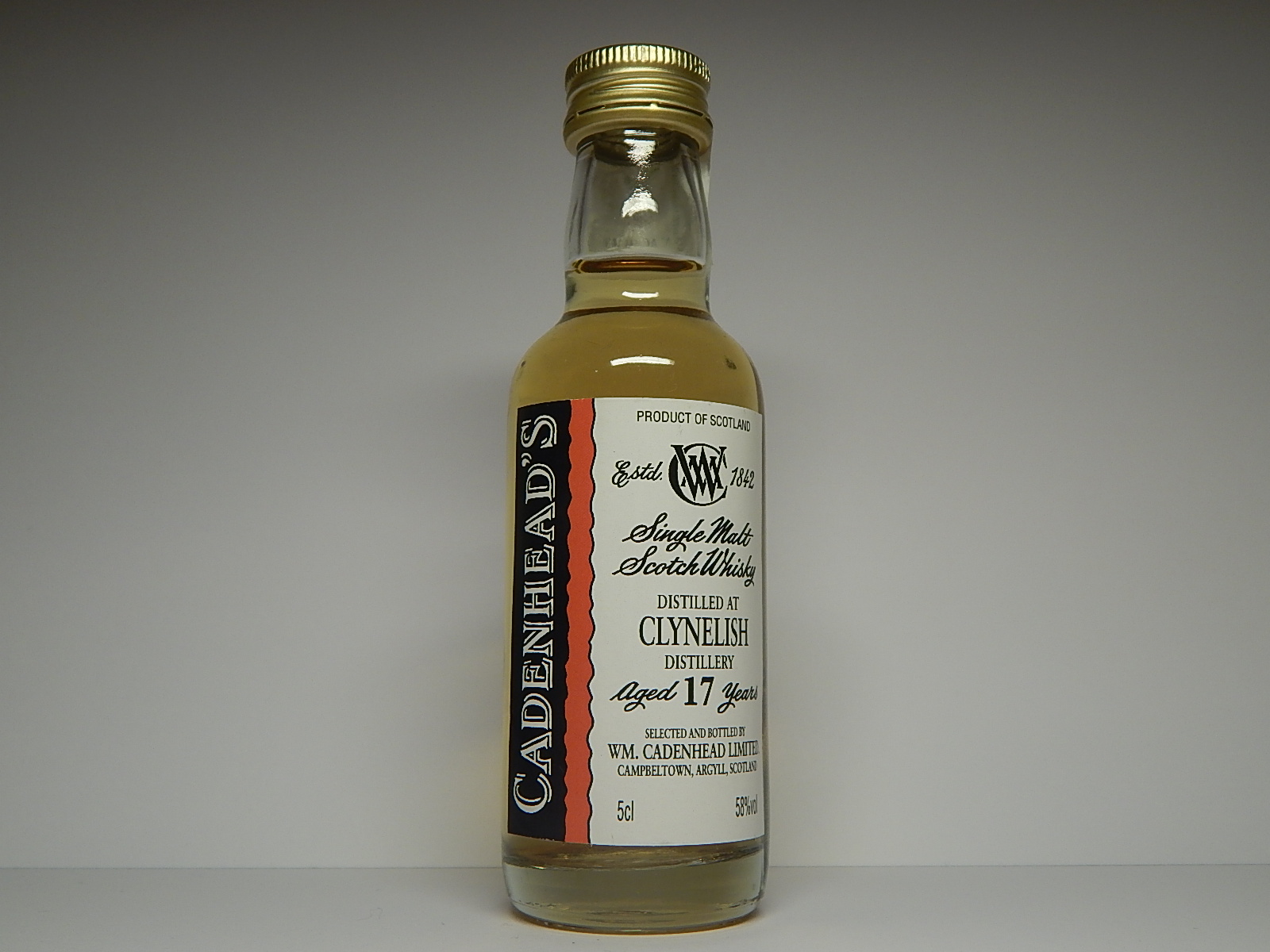 SMSW 17yo "Cadenhead´s" 5cl 58%vol