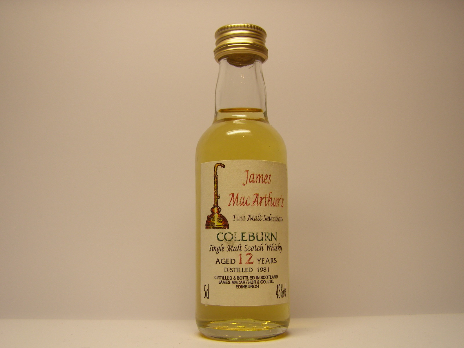 SMSW 12yo 1981 "James MacArthur´s" 5cl 43%vol.