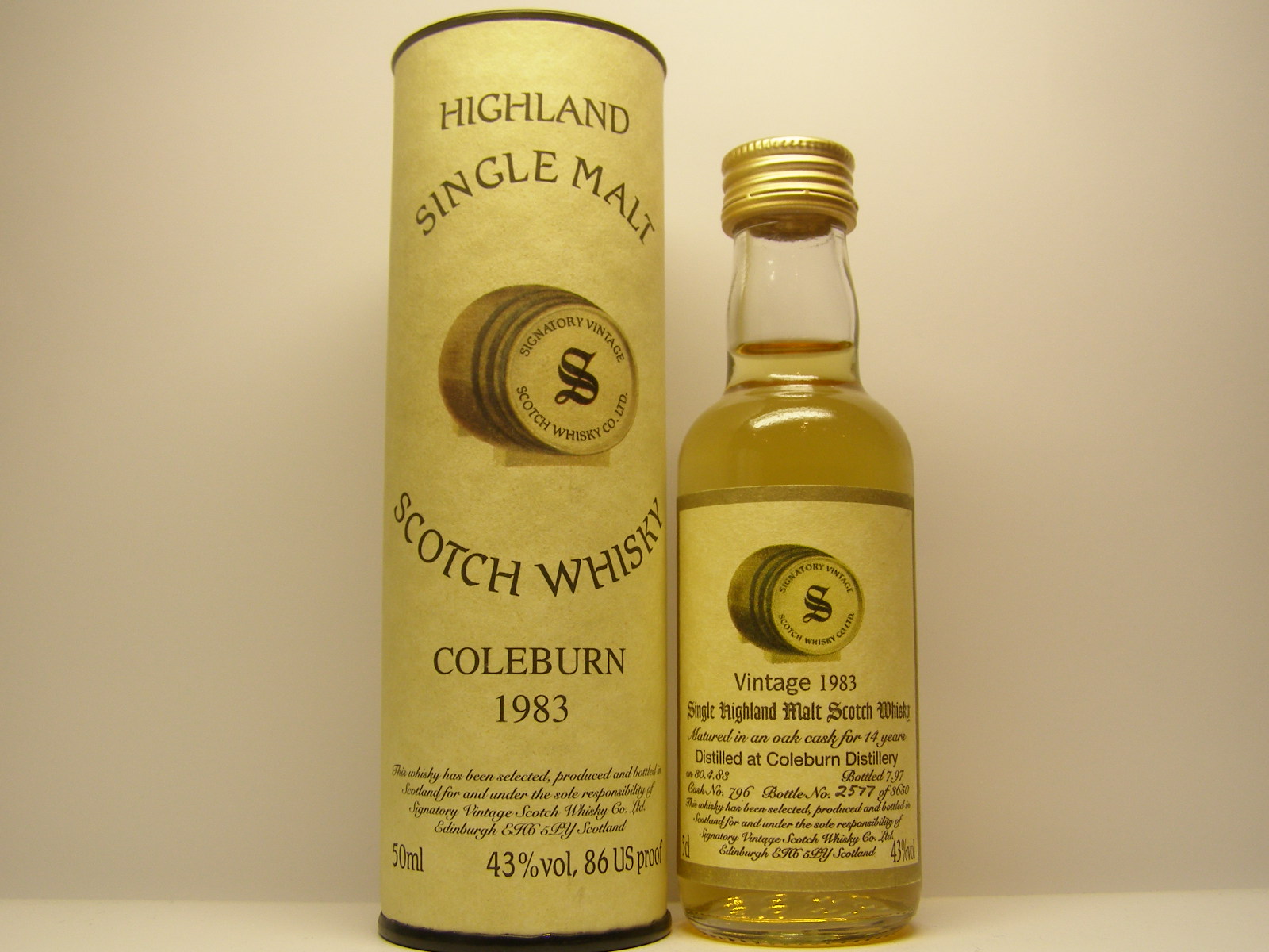 SHMSW 14yo 1983-1997 "Signatory" 5cl 43%vol