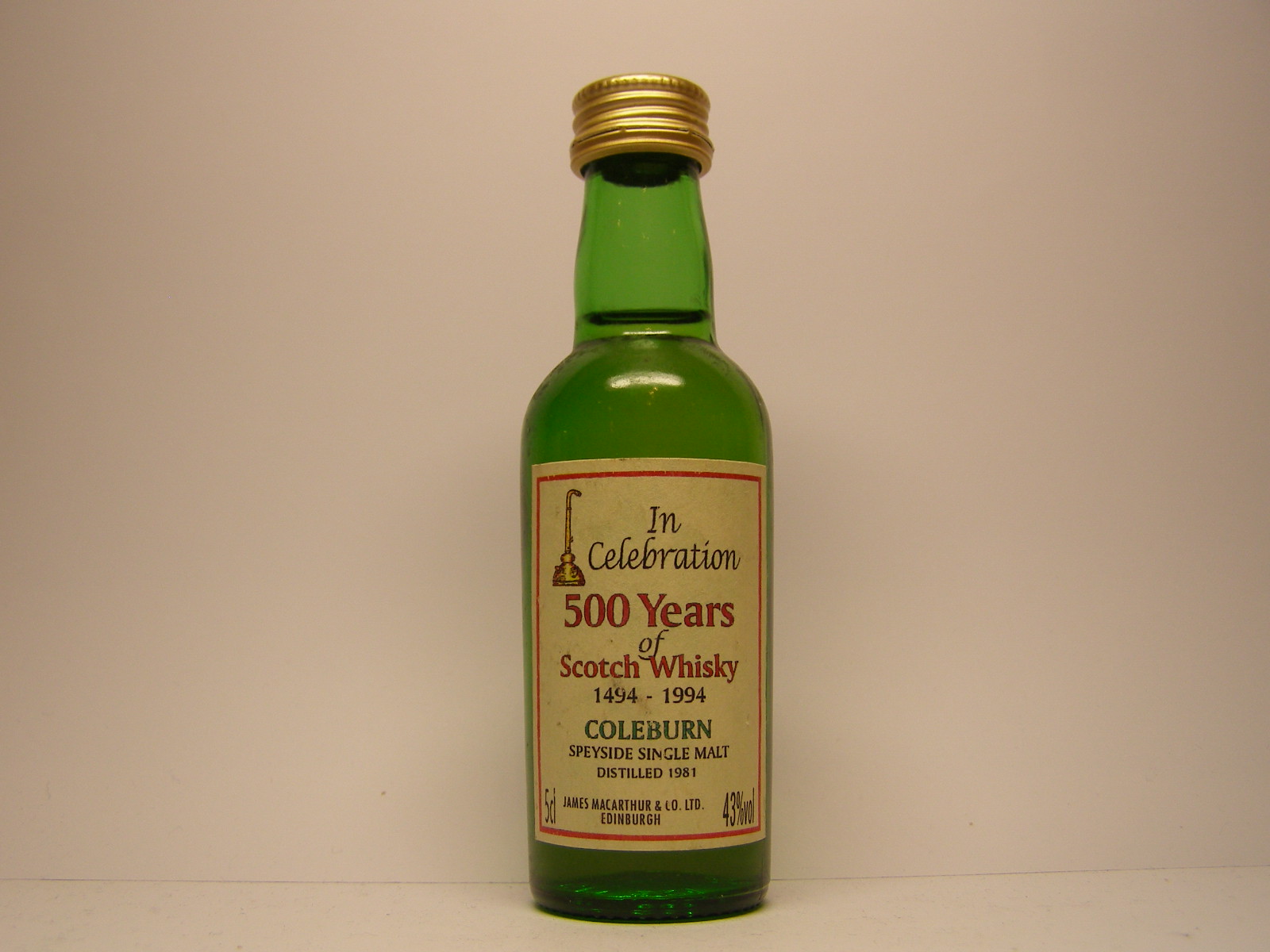 In Celebration SSMSW 1981 "James MacArthur´s" 5cl 43%vol