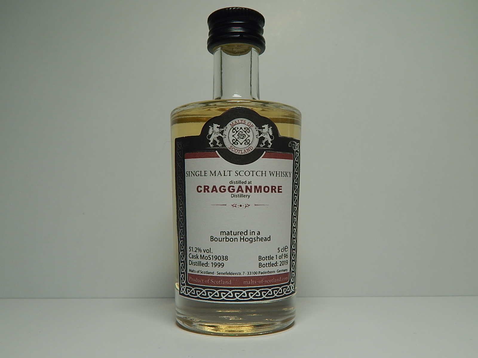 SMSW Bourbon Hogshead 20yo 1999-2019 "Malts of Scotland" 5cle 51,2%vol. 1/96