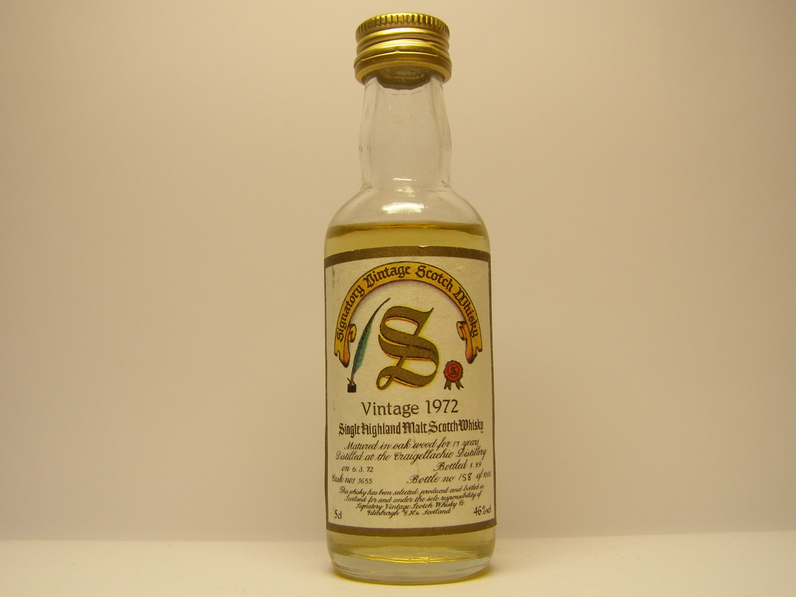 SHMSW 17yo 1972-1989 "Signatory" 5cl 46%vol