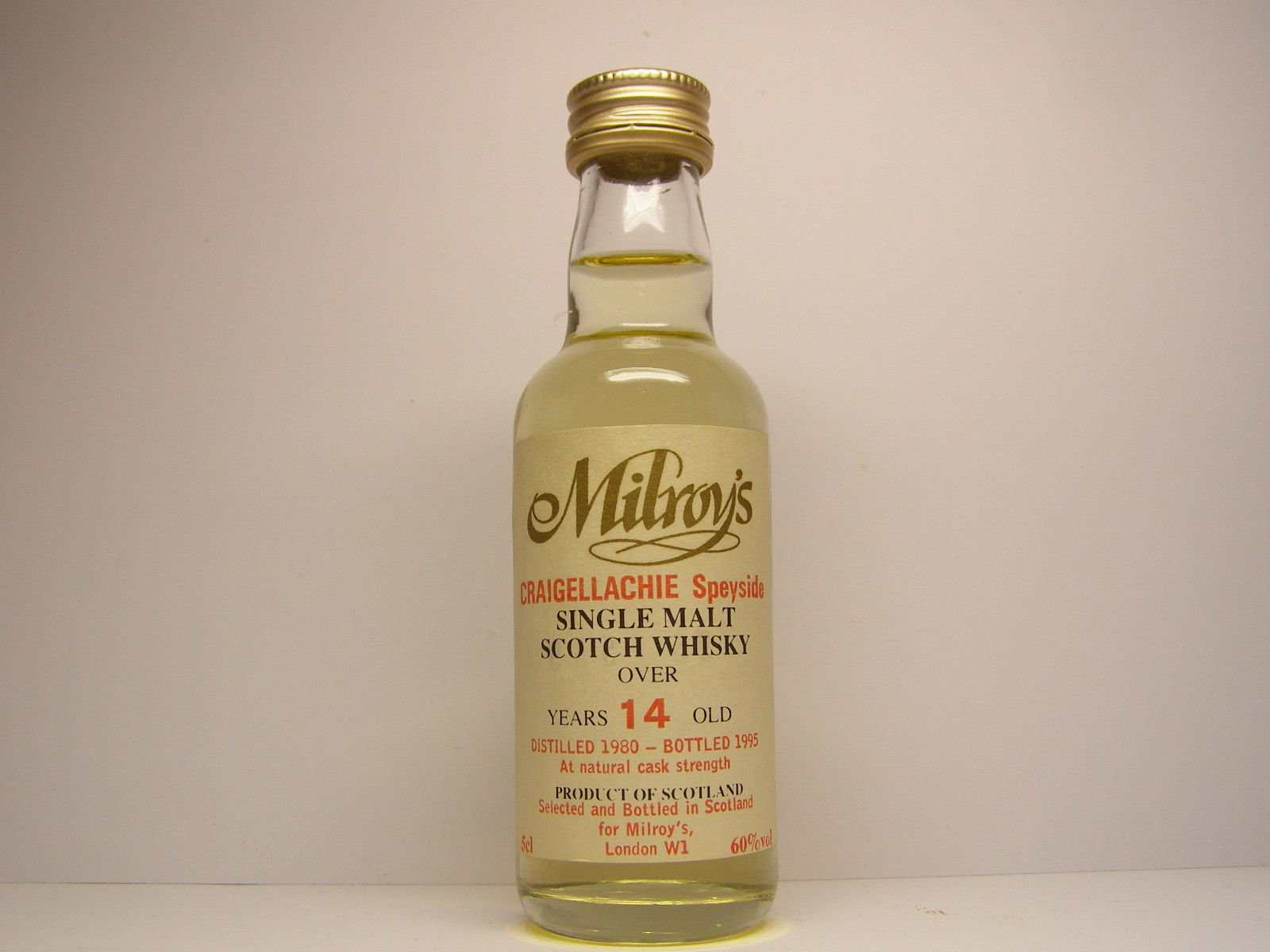 SSMSW 14yo 1980-1995 "Milroy´s" 5cl 60%vol