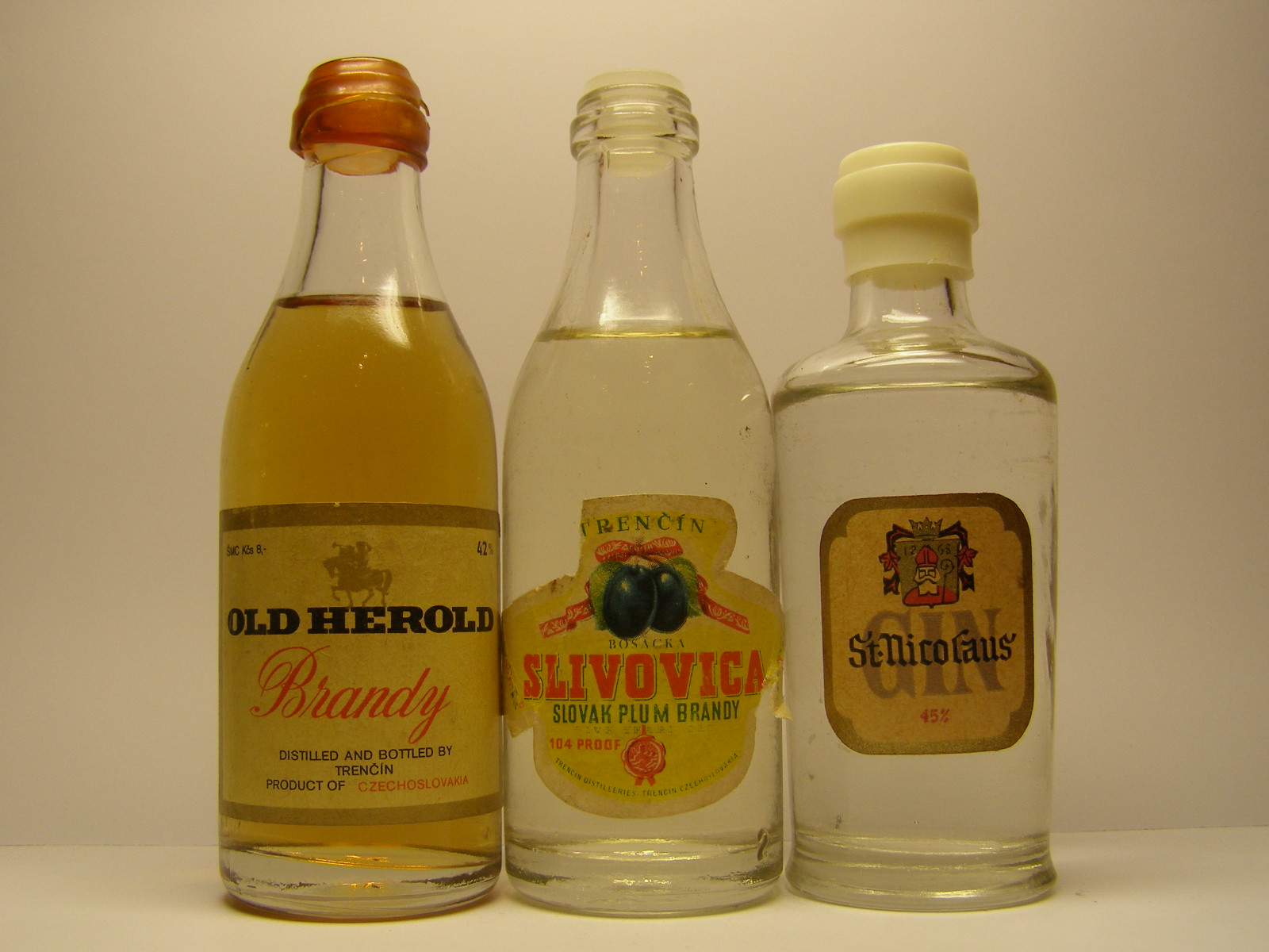 OLD HEROLD Brandy - Bošácka Slivovica , St.Nicolaus Gin