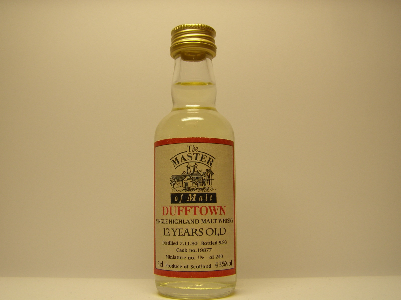 SHMW 12yo 1980-1993 "Master of Malt" 5cl 43%vol