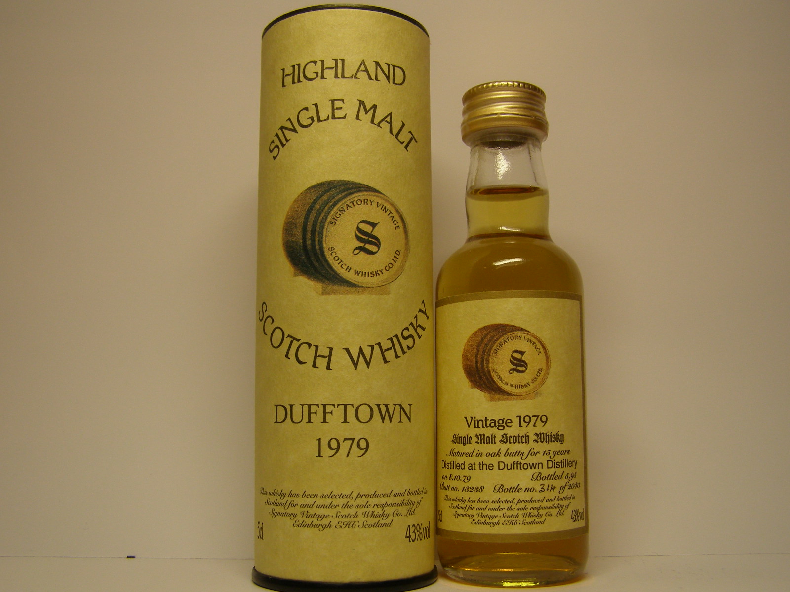 SMSW 15yo 1979-1995 "Signatory" 5cl 43%vol