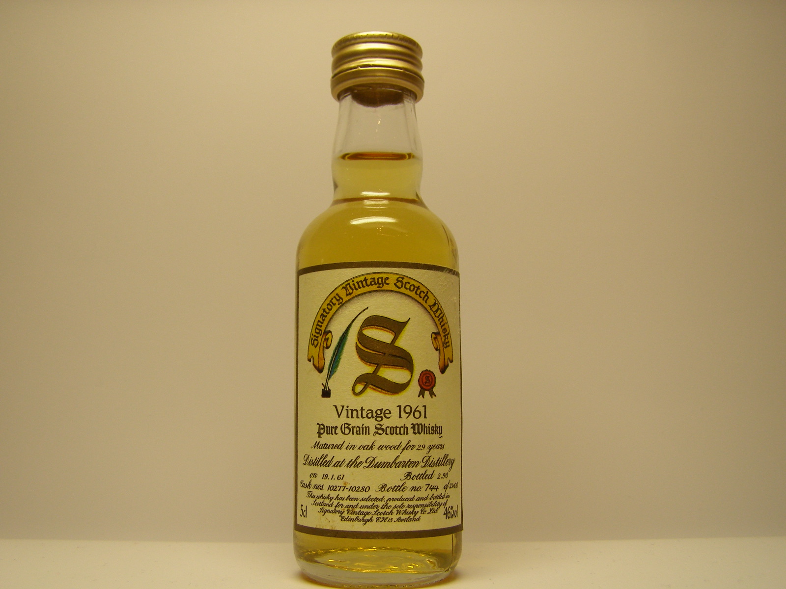 PGSW 29yo 1961-1990 "Signatory" 5cl 46%vol