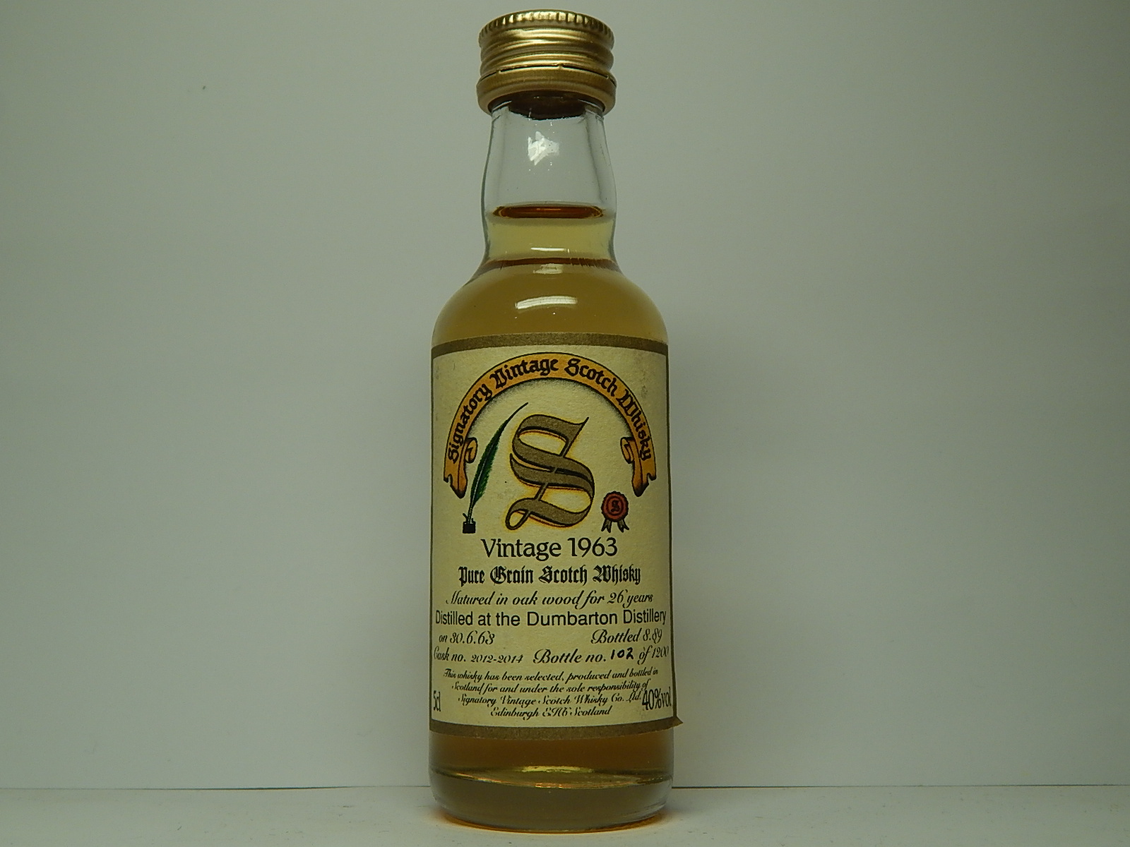 PGSW 26yo 1963-1989 "Signatory" 5cl 40%vol