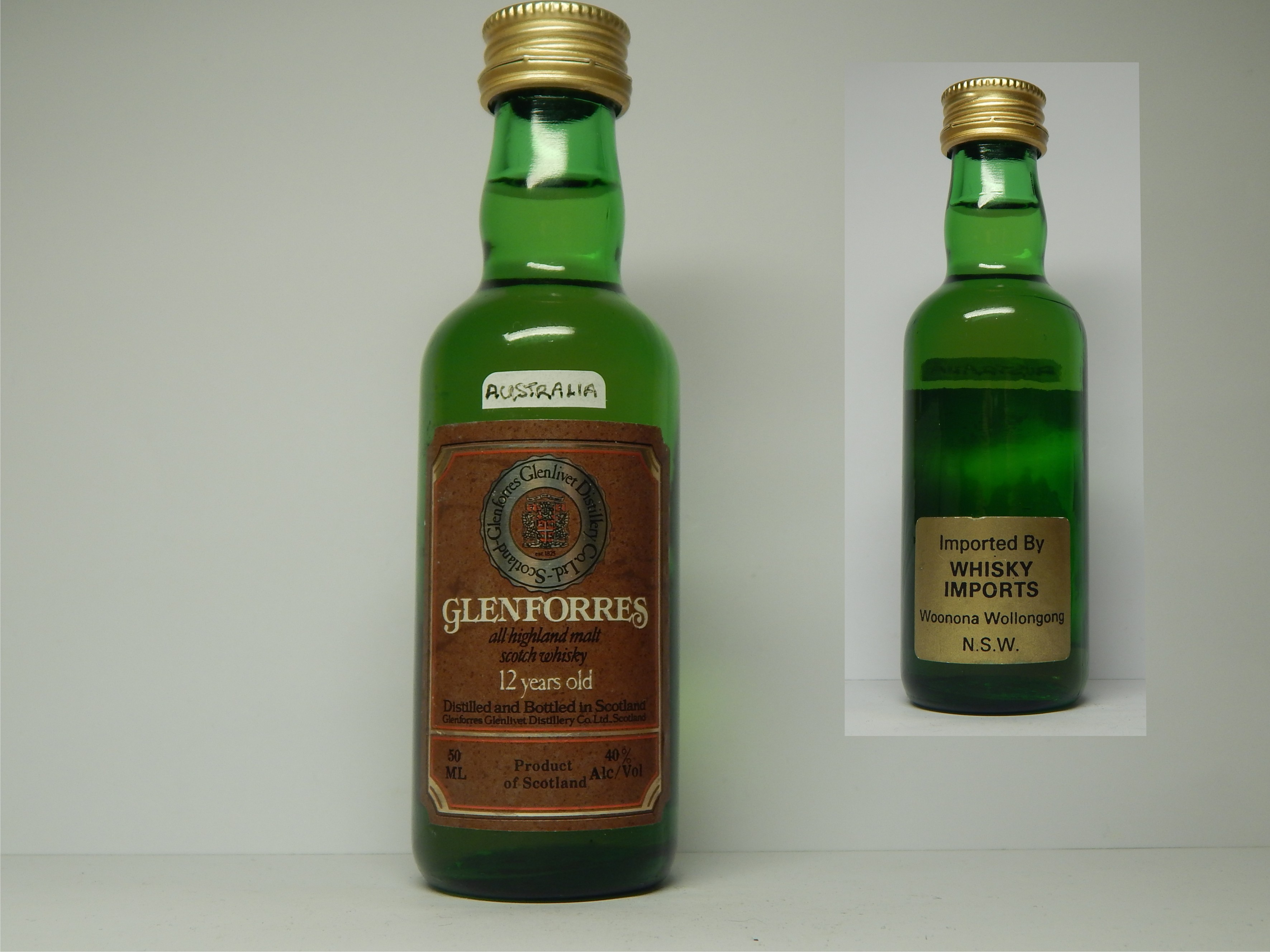 GLENFORRES HMSW 12yo 50ML 40%Alc/Vol "Australia"